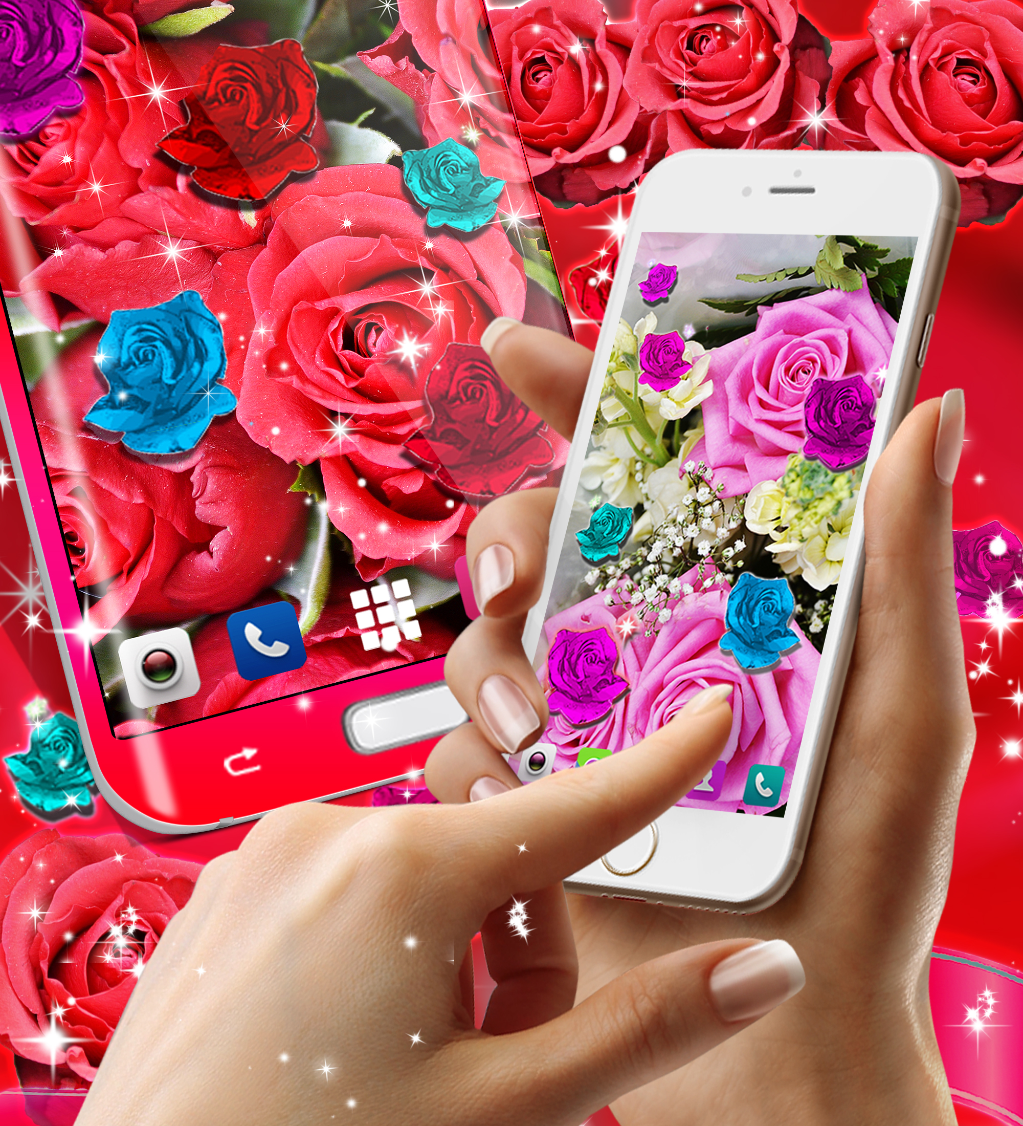 اسکرین شات 6 برنامه Rose live wallpaper