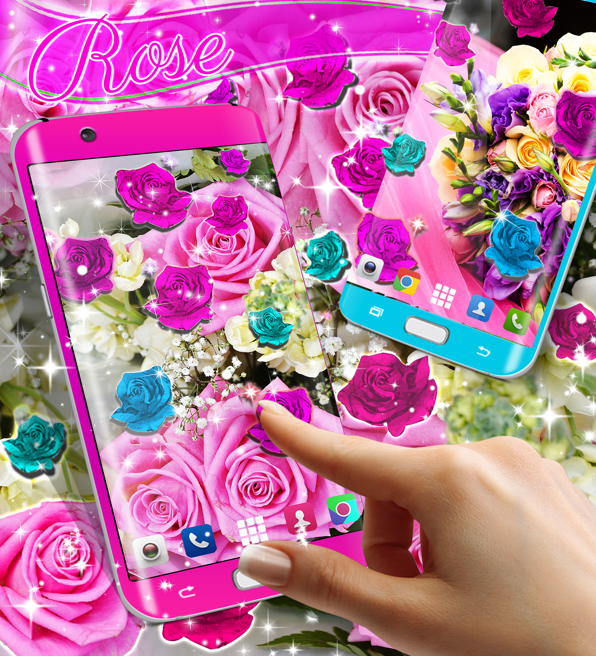اسکرین شات 3 برنامه Rose live wallpaper