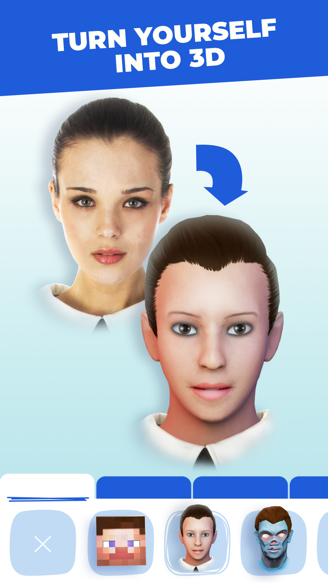 اسکرین شات 2 برنامه Head morph: photo warp 3D face