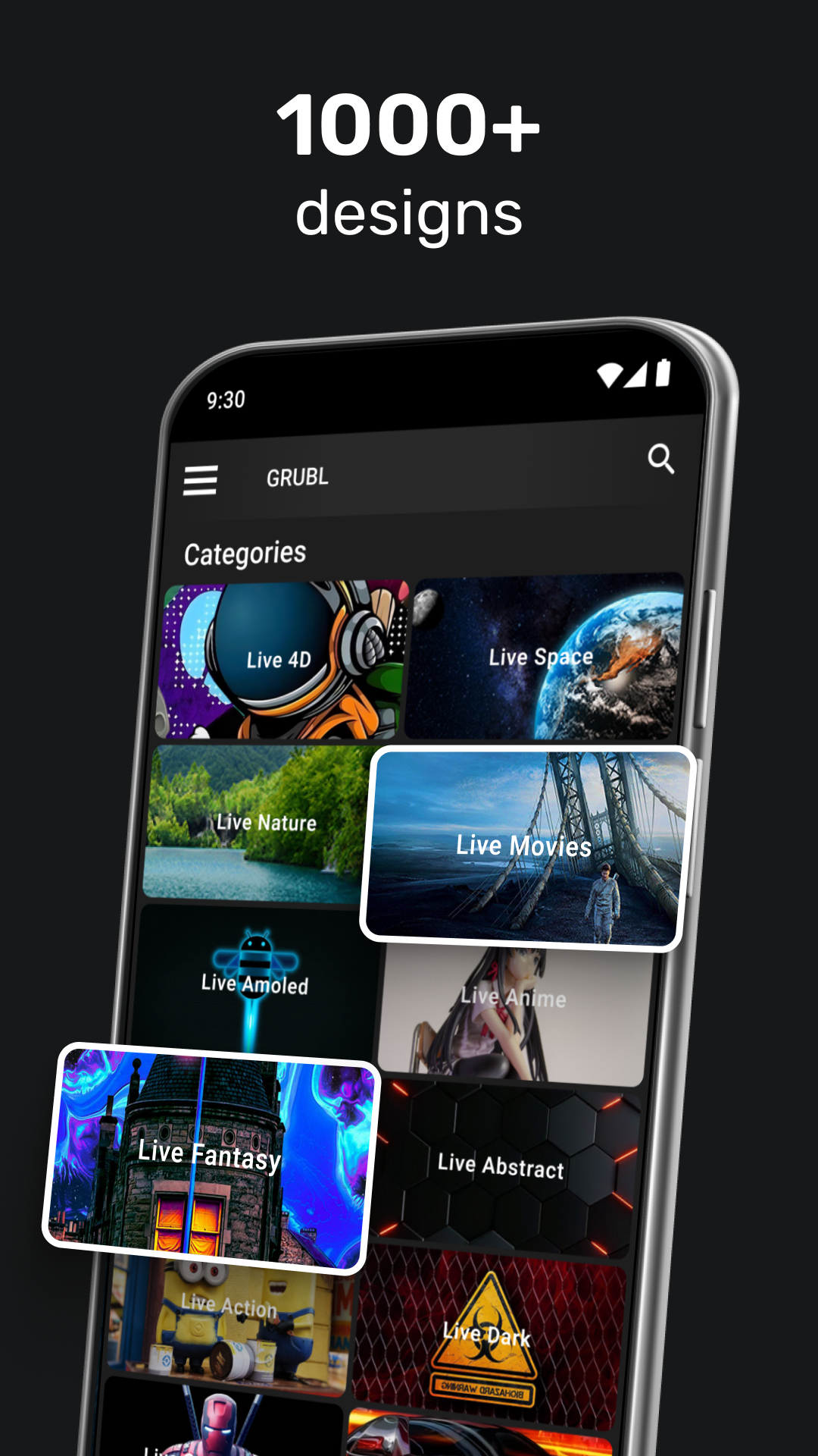 اسکرین شات 4 برنامه GRUBL™ 4D Live Wallpapers + AI