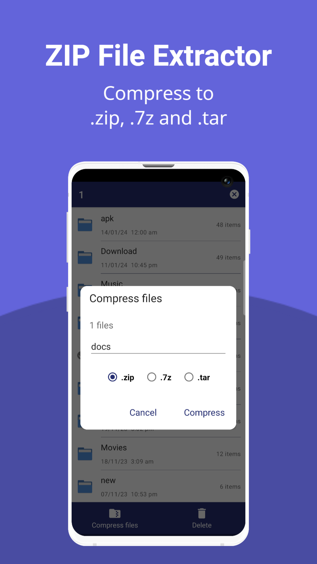 اسکرین شات 5 برنامه Zip File Extractor