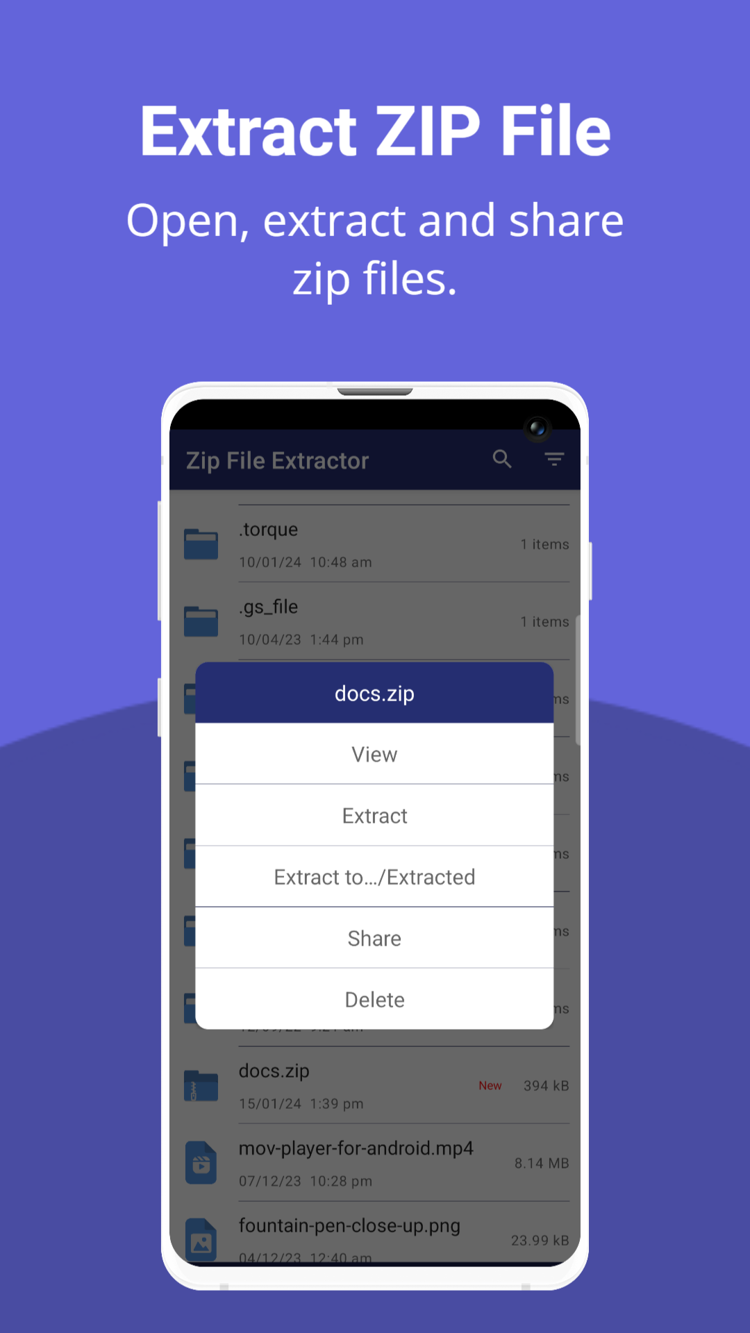 اسکرین شات 4 برنامه Zip File Extractor