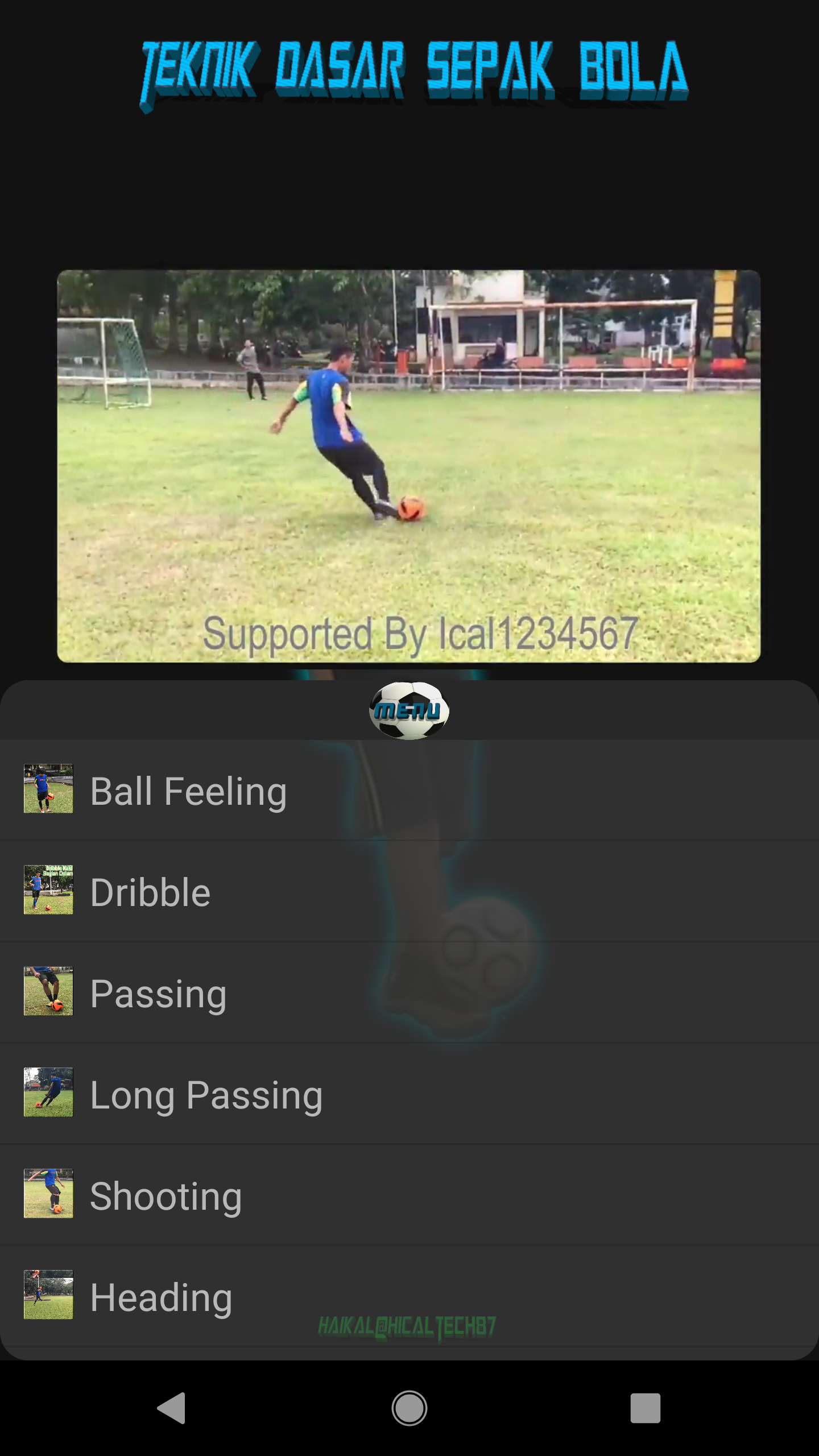 اسکرین شات 1 برنامه Soccer Basic Techniques