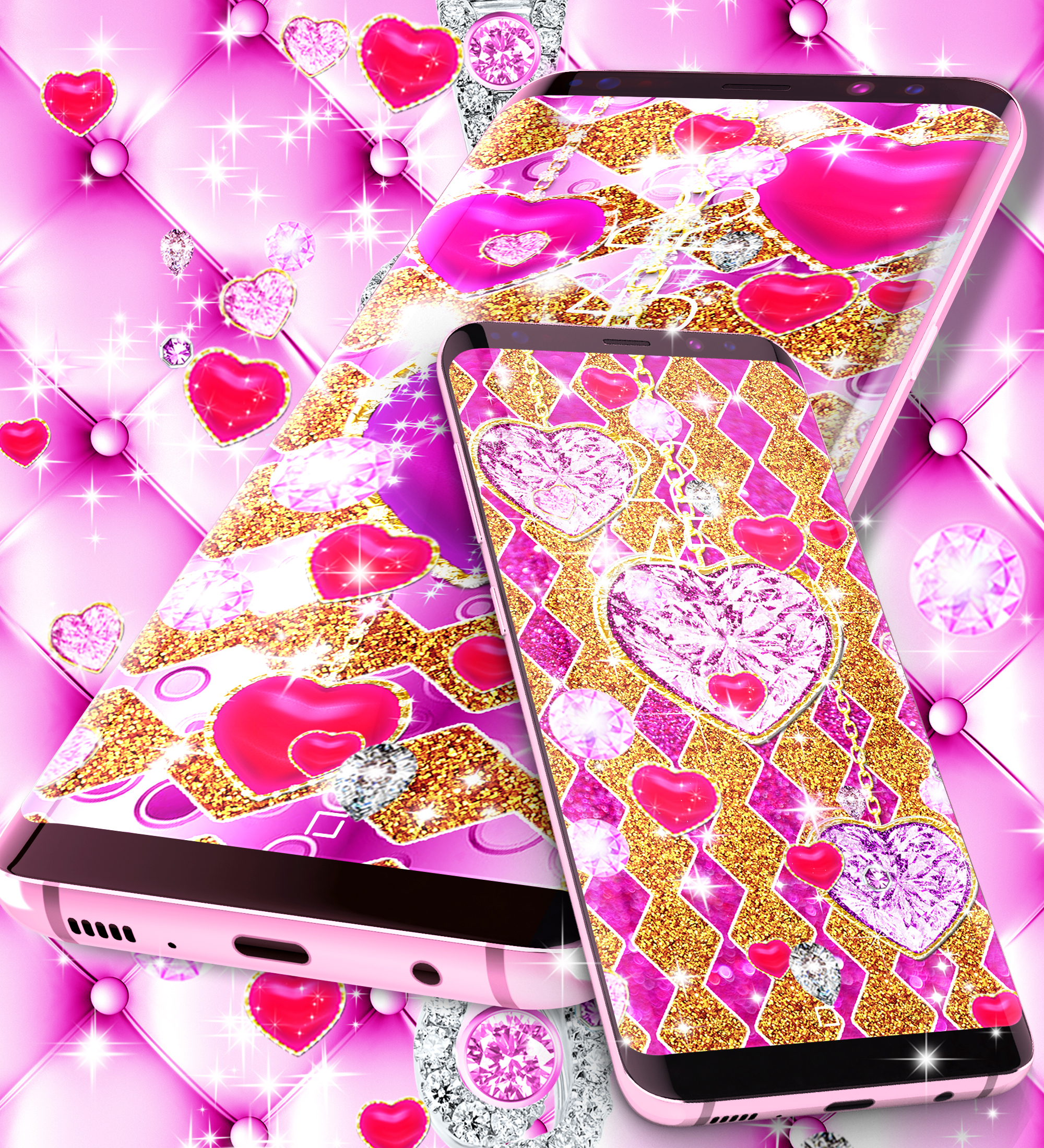 اسکرین شات 7 برنامه Golden diamond heart wallpaper