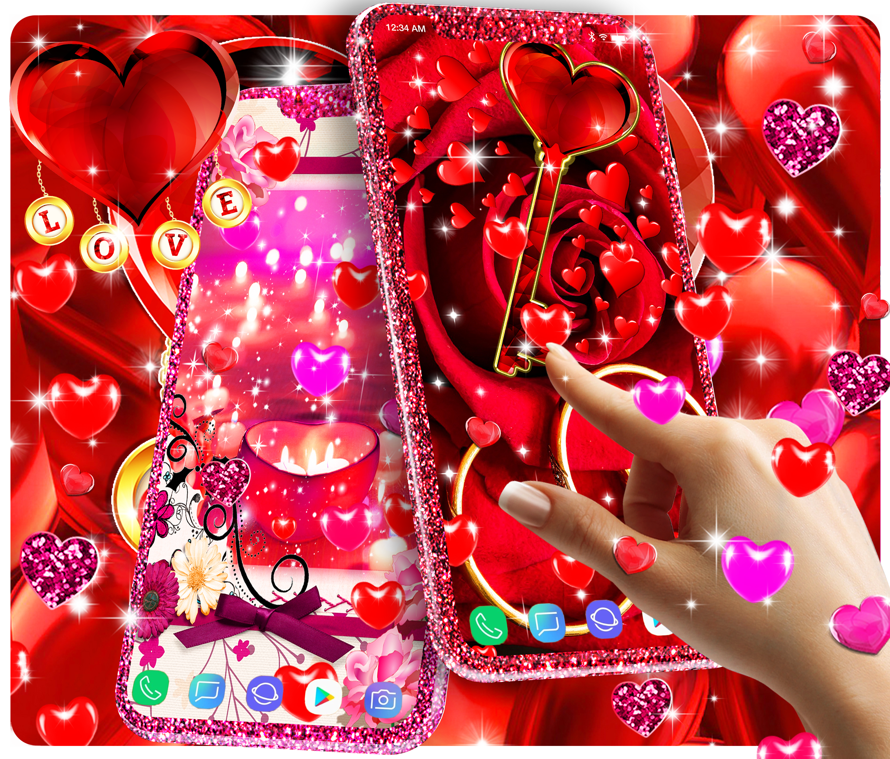 اسکرین شات 1 برنامه Romantic live wallpaper