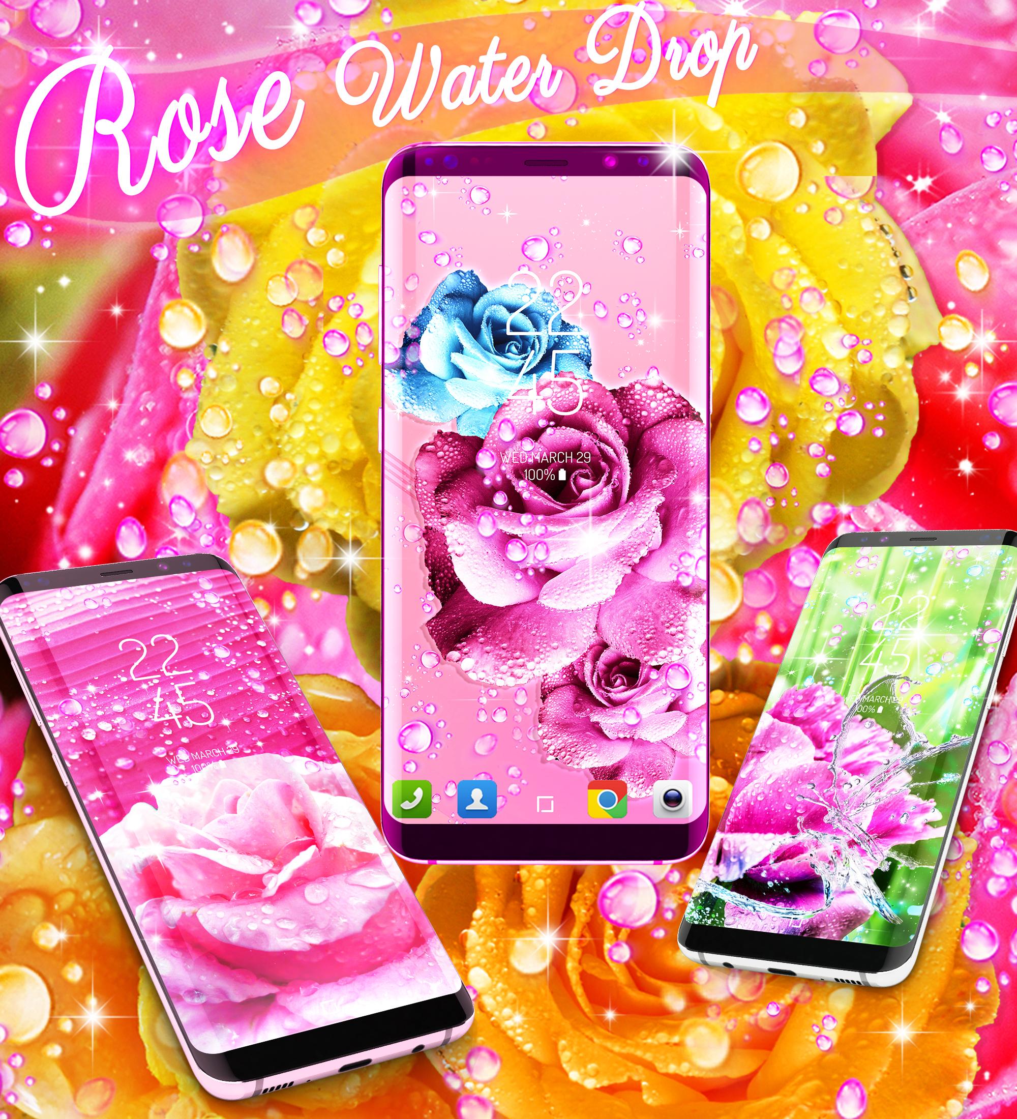 اسکرین شات 4 برنامه Rose pink water drop wallpaper