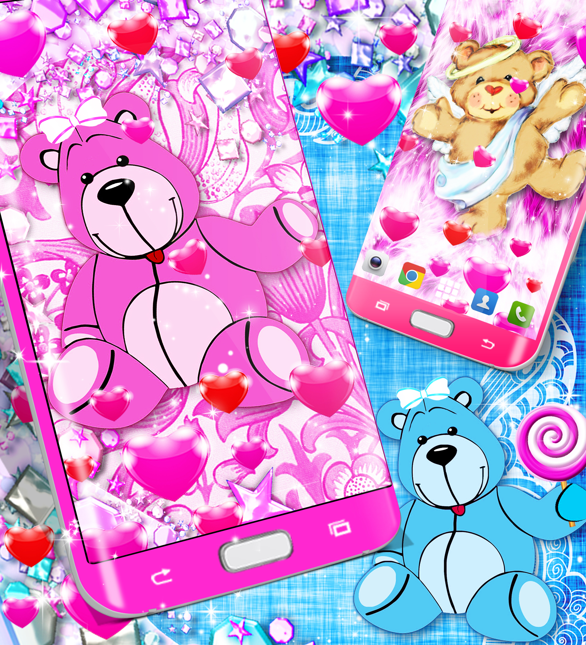 اسکرین شات 6 برنامه Teddy bear live wallpaper