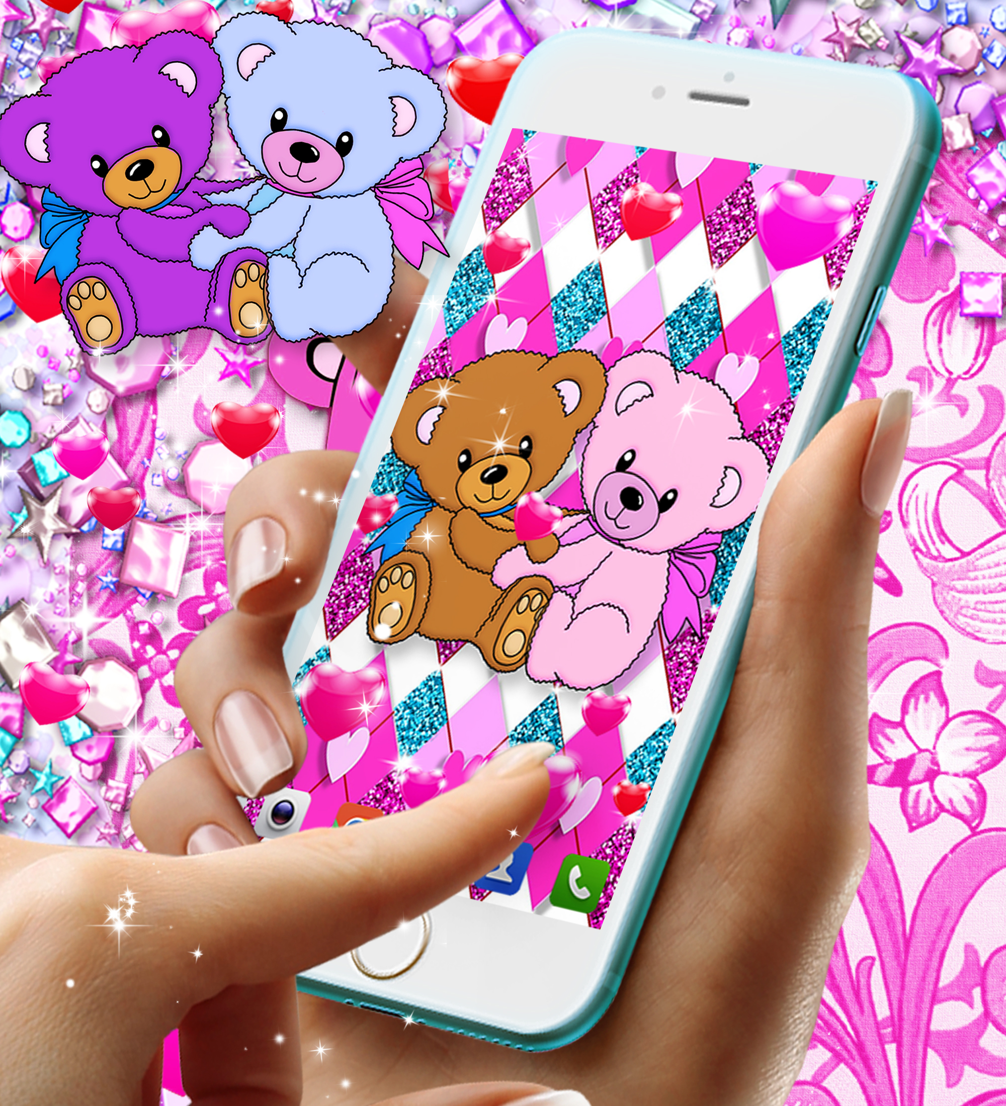 اسکرین شات 7 برنامه Teddy bear live wallpaper