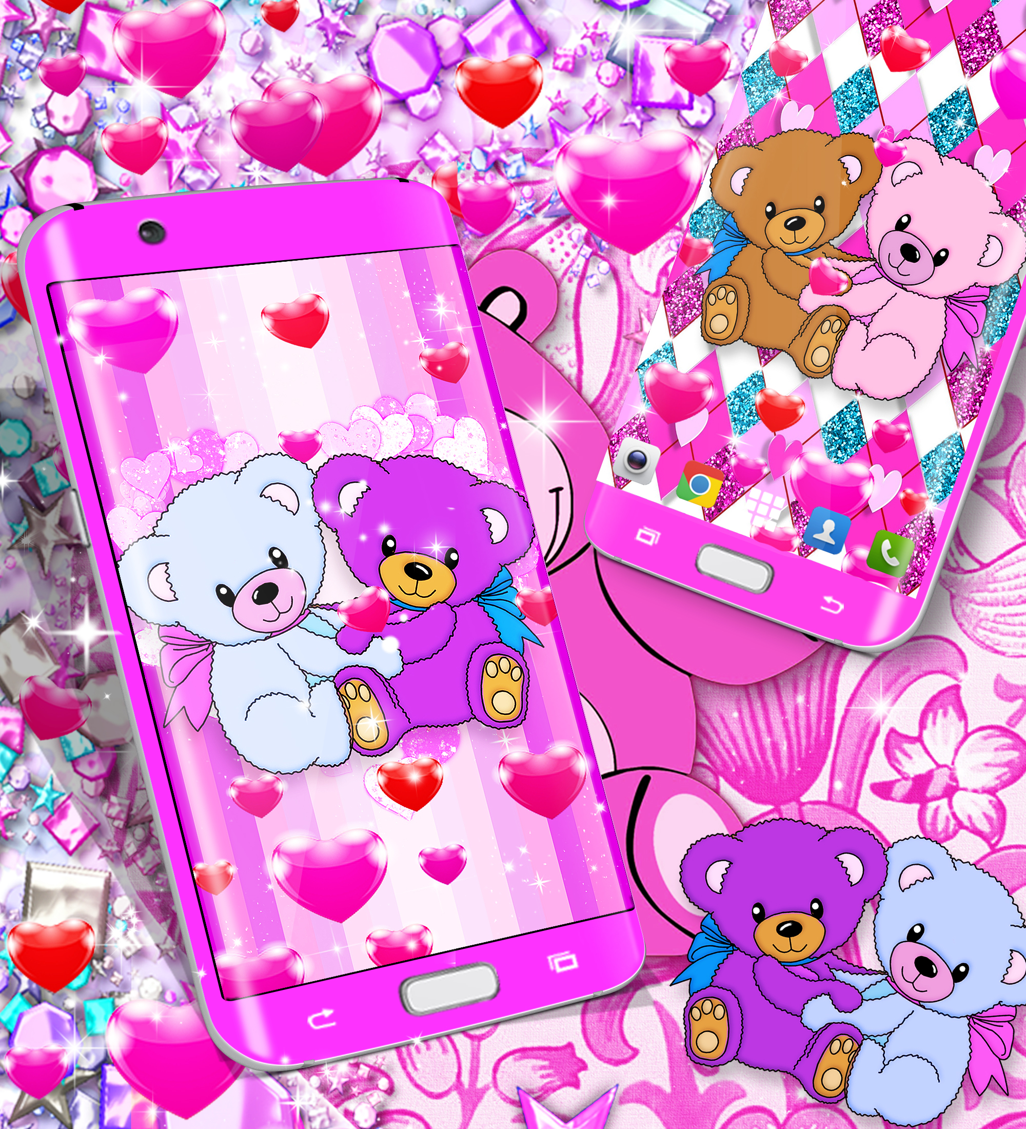 اسکرین شات 8 برنامه Teddy bear live wallpaper