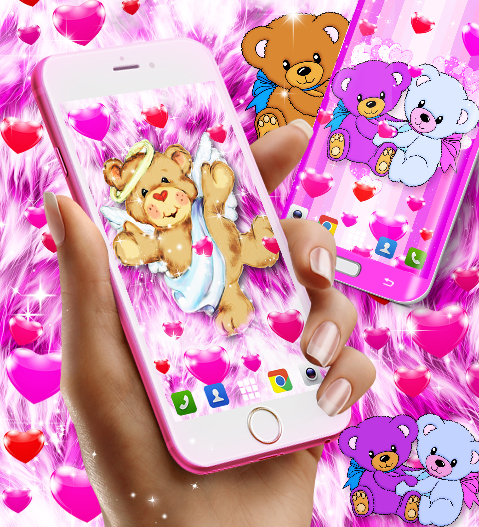 اسکرین شات 4 برنامه Teddy bear live wallpaper