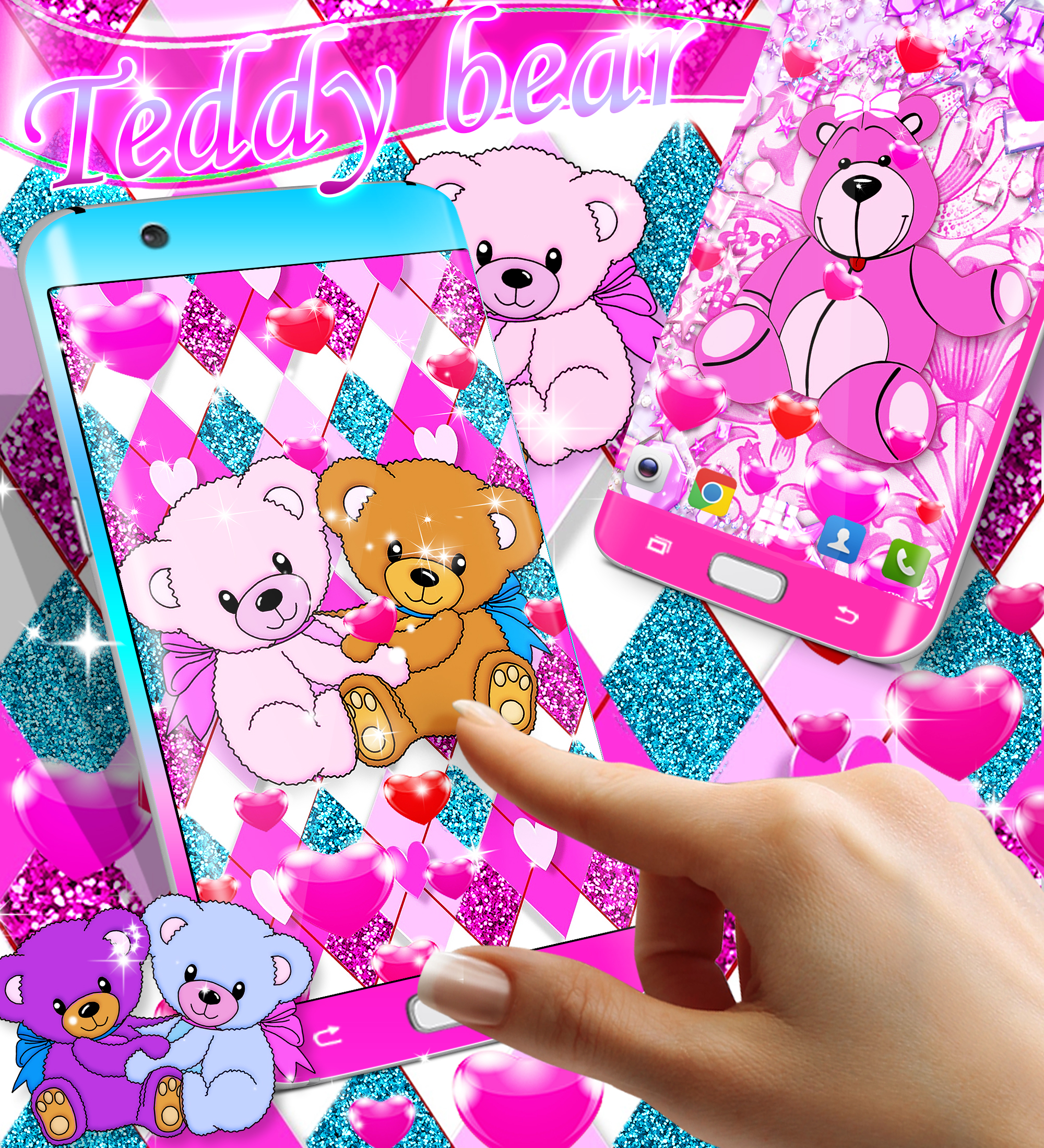 اسکرین شات 3 برنامه Teddy bear live wallpaper
