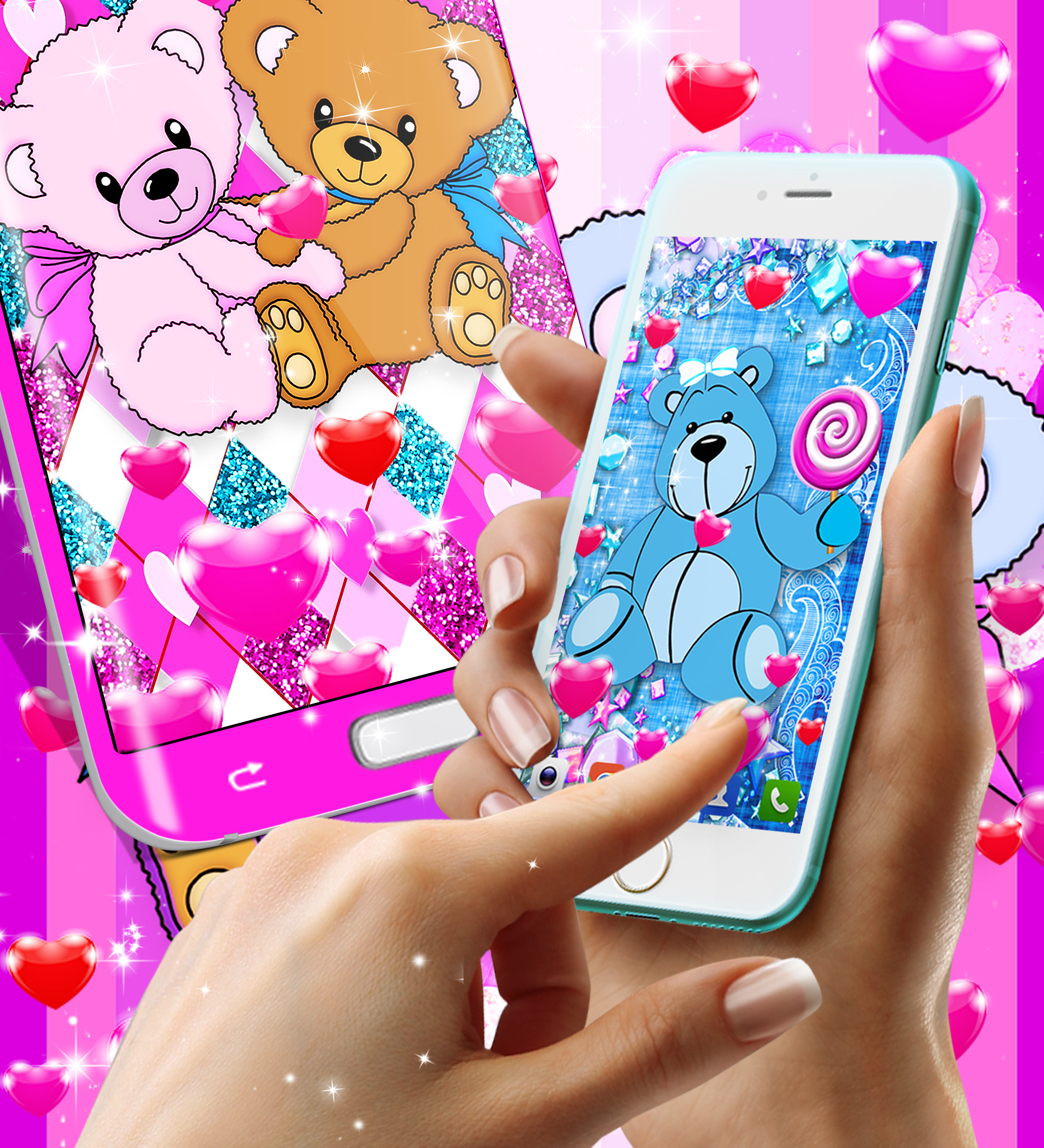 اسکرین شات 5 برنامه Teddy bear live wallpaper