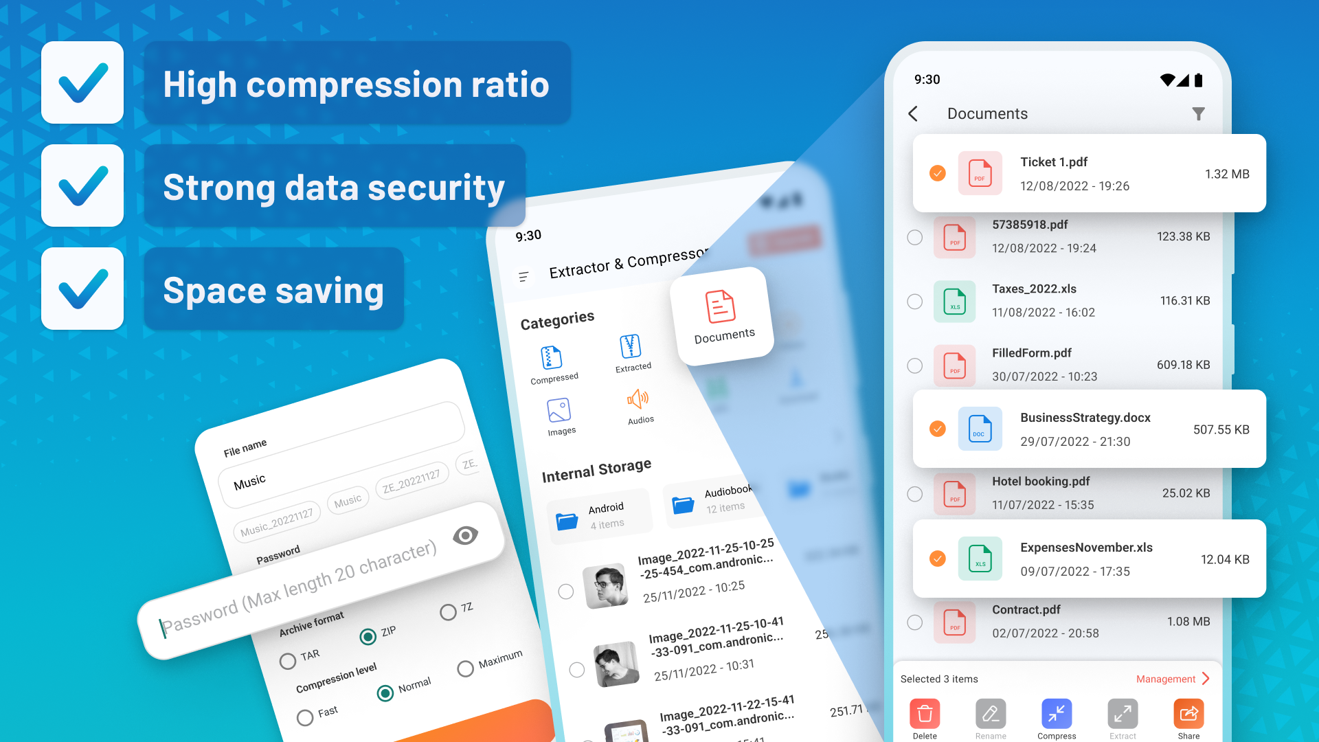 اسکرین شات 2 برنامه Zip Extractor - UnZIP & UnRAR