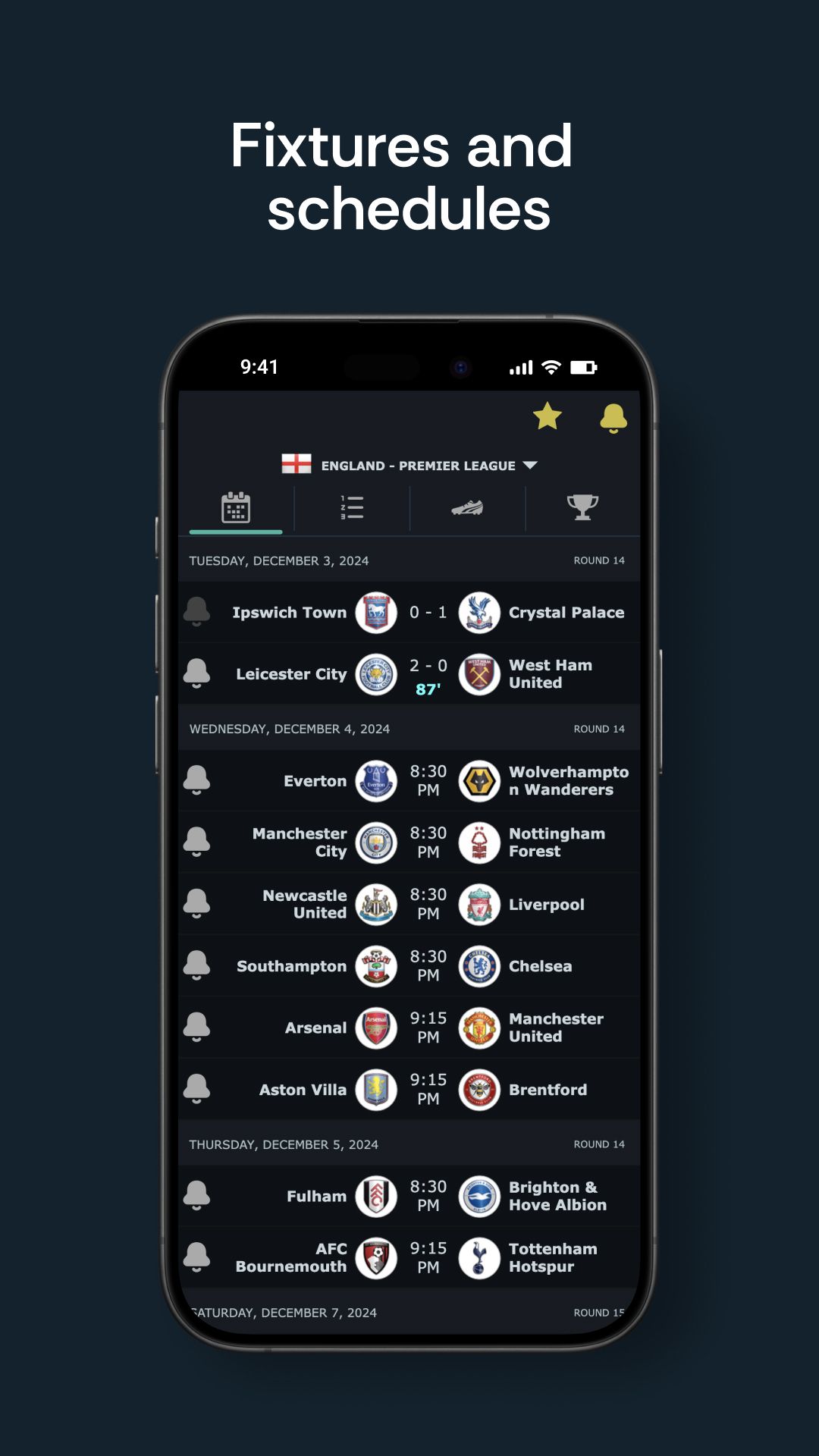 اسکرین شات 5 برنامه Football Live Scores