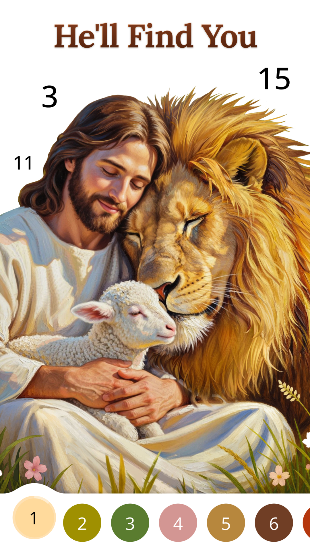 اسکرین شات 1 بازی Bible Coloring Paint By Number