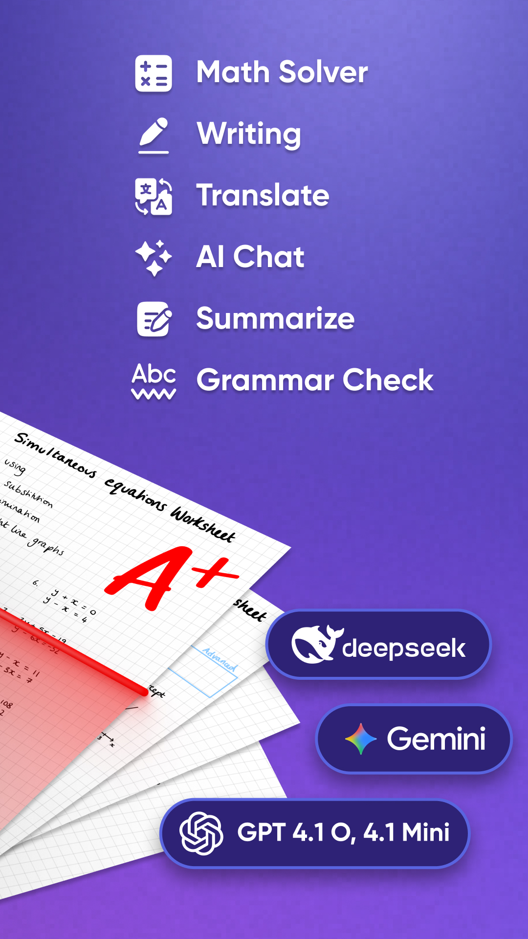 اسکرین شات 1 برنامه Homework Helper & Math Solver