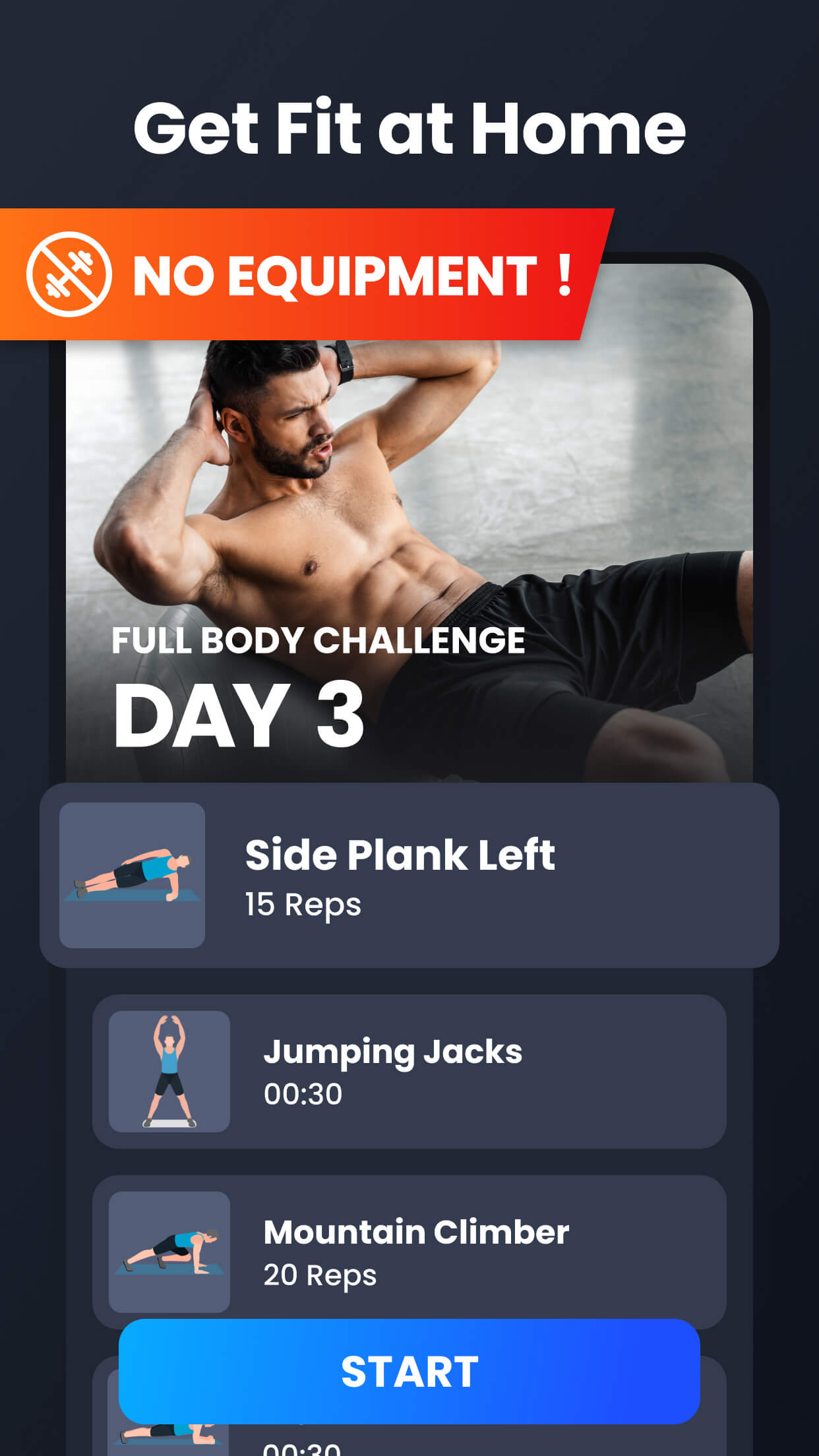 اسکرین شات 5 برنامه Home Workout - No Equipment