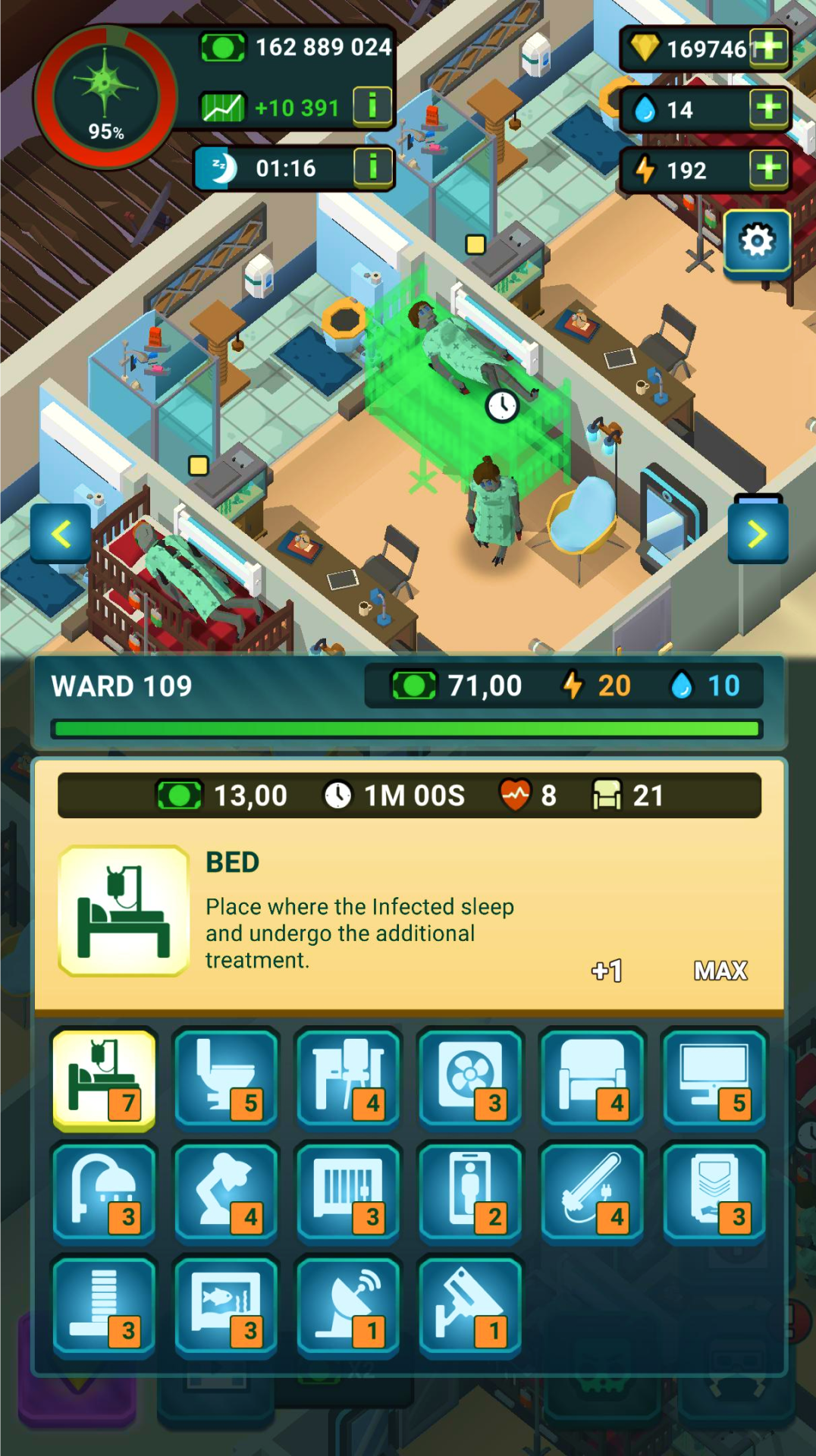 اسکرین شات 6 بازی Zombie Hospital - Idle Tycoon