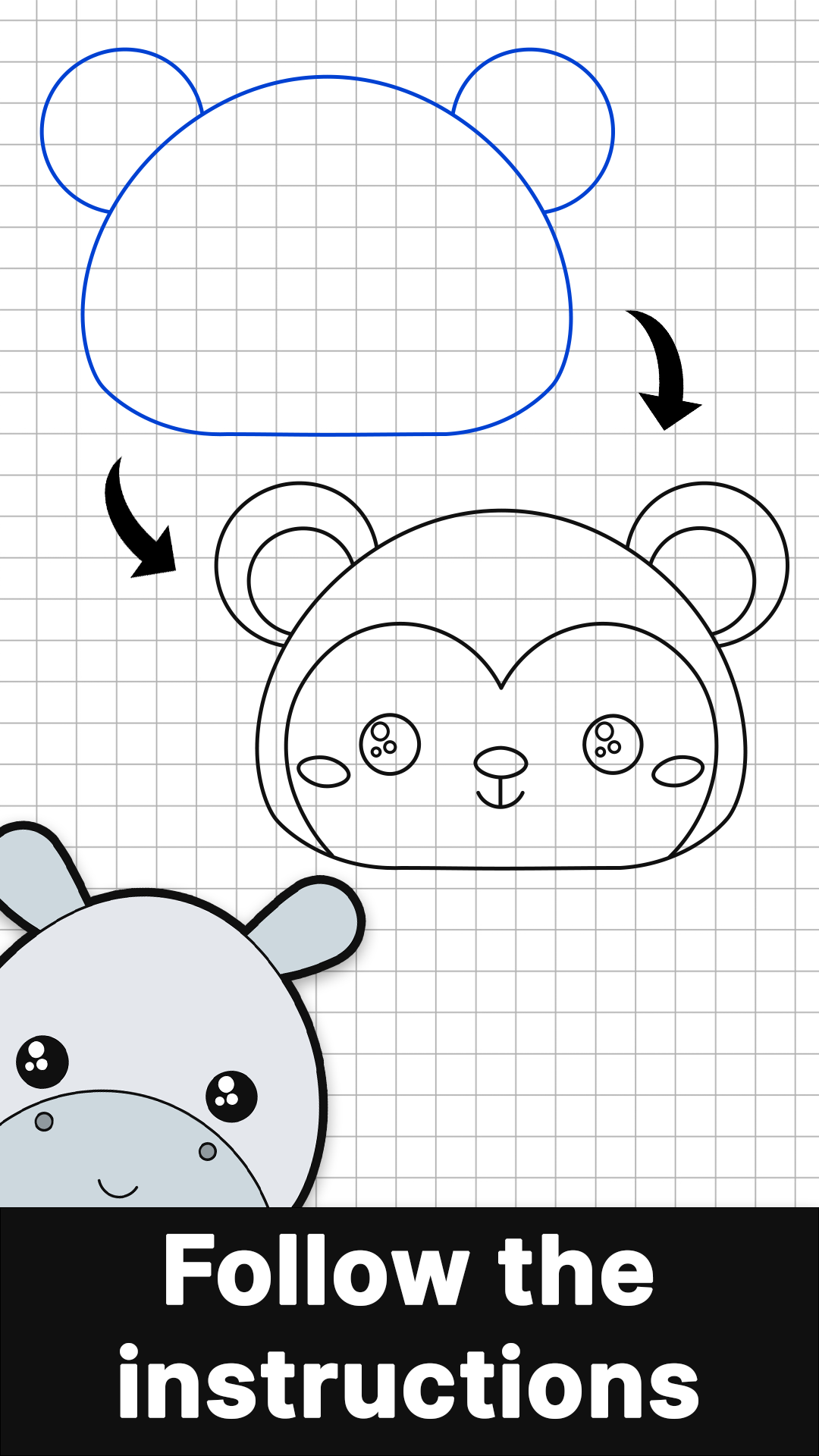 اسکرین شات 3 برنامه How to draw cute animals
