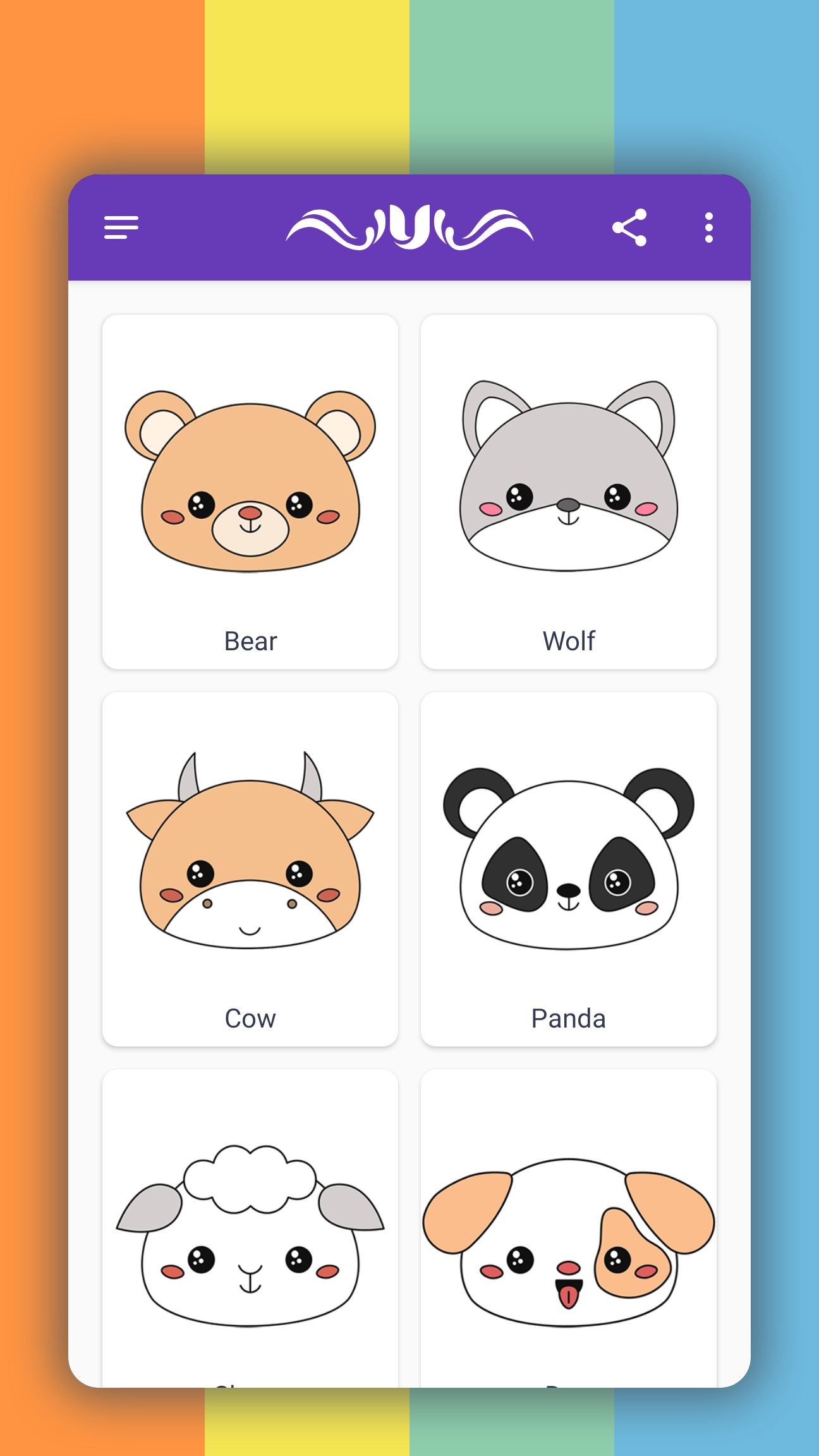 اسکرین شات 2 برنامه How to draw cute animals