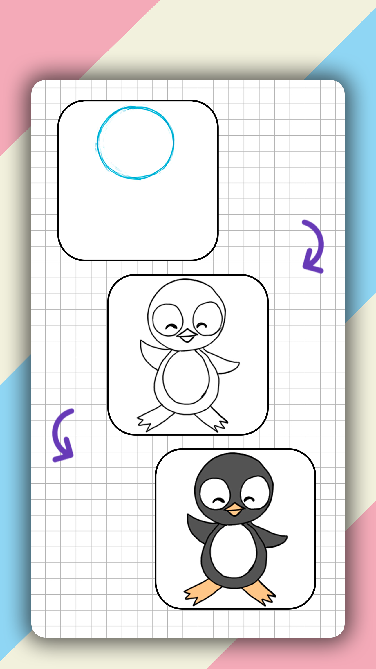 اسکرین شات 5 برنامه How to draw cute animals step