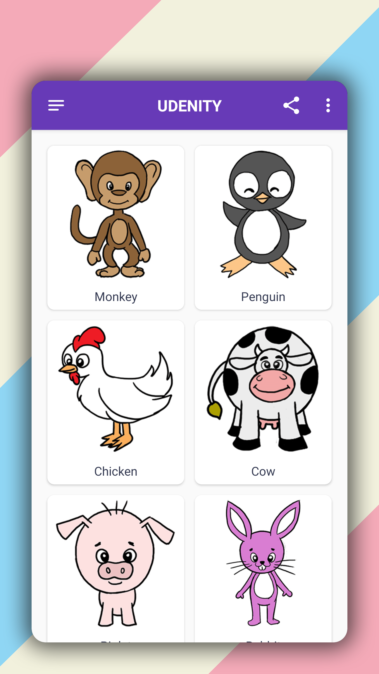اسکرین شات 2 برنامه How to draw cute animals step