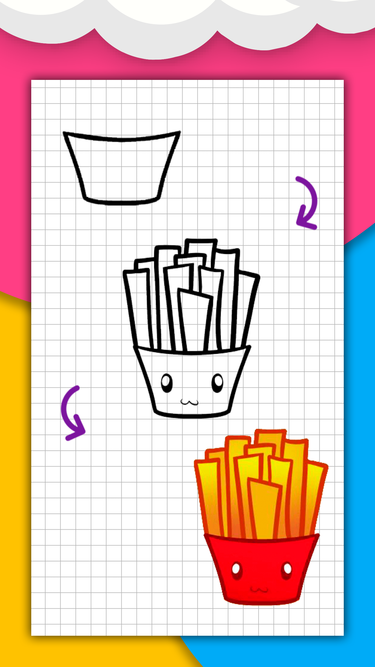 اسکرین شات 6 برنامه How to draw cute food by steps