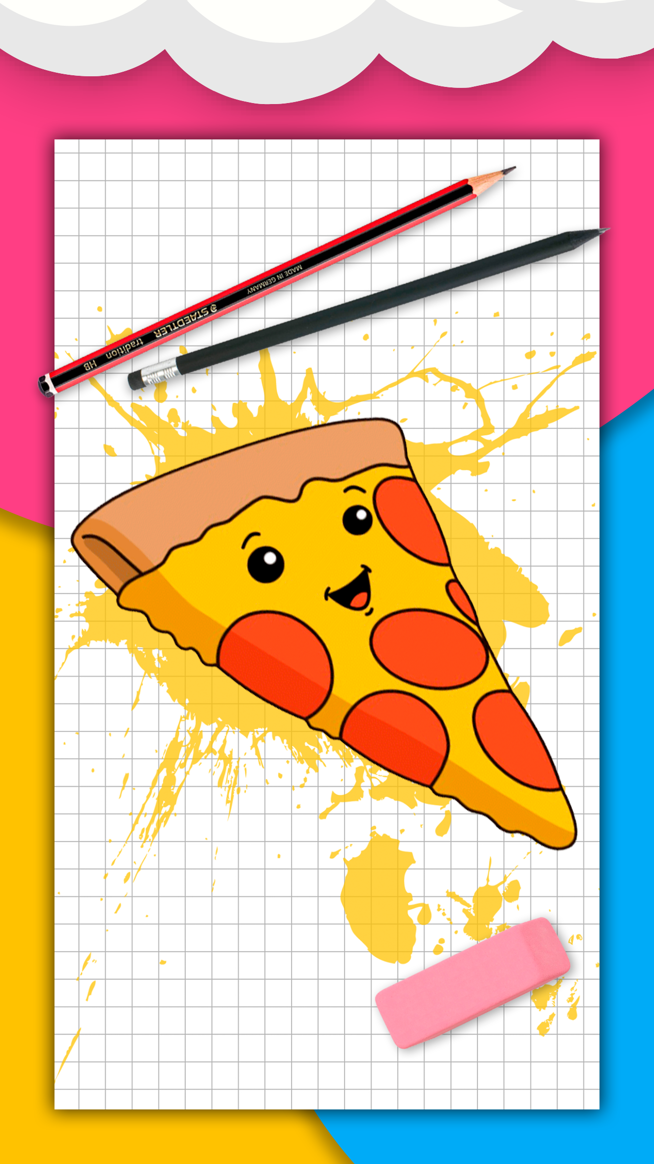 اسکرین شات 1 برنامه How to draw cute food by steps
