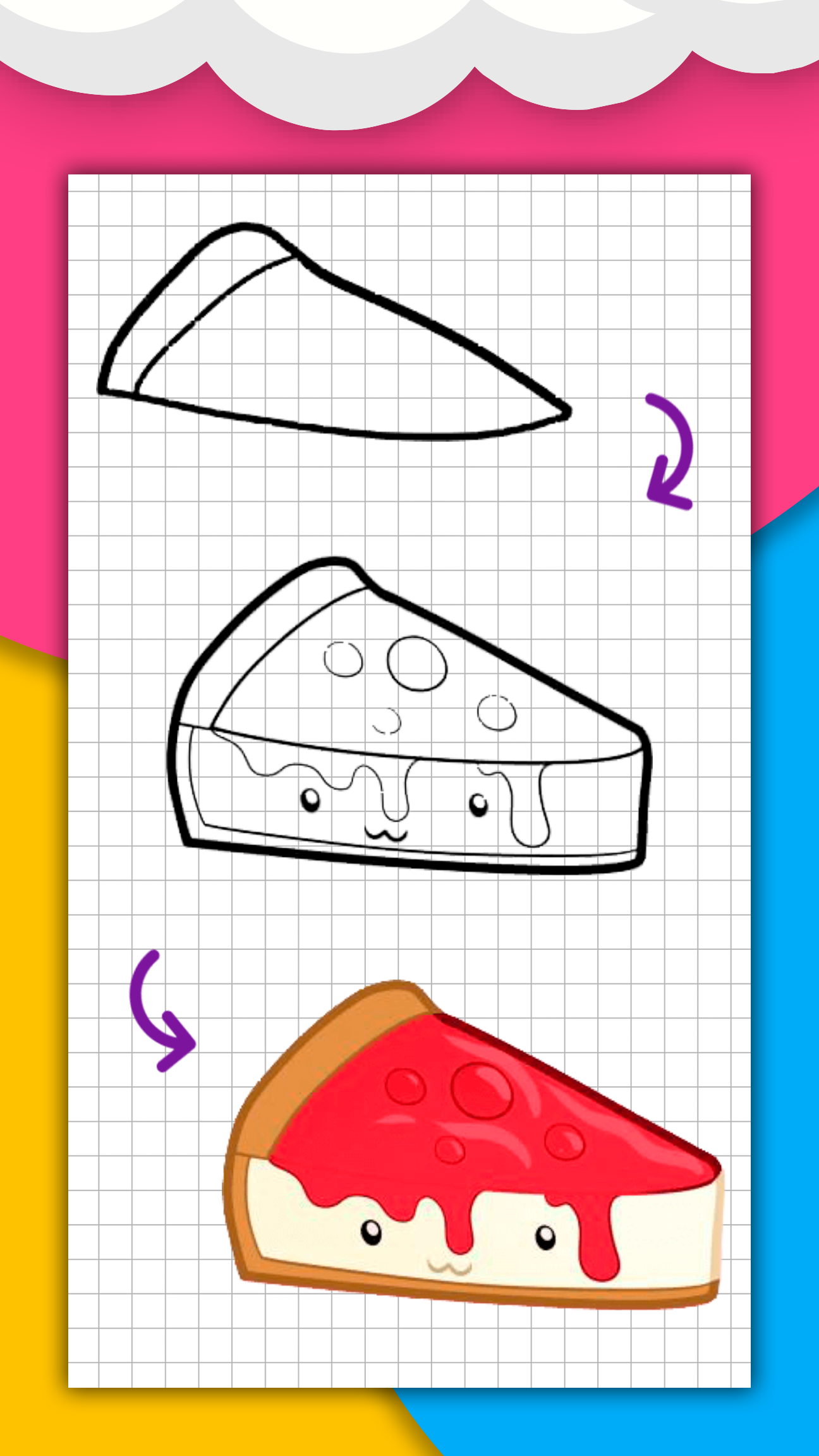 اسکرین شات 5 برنامه How to draw cute food by steps