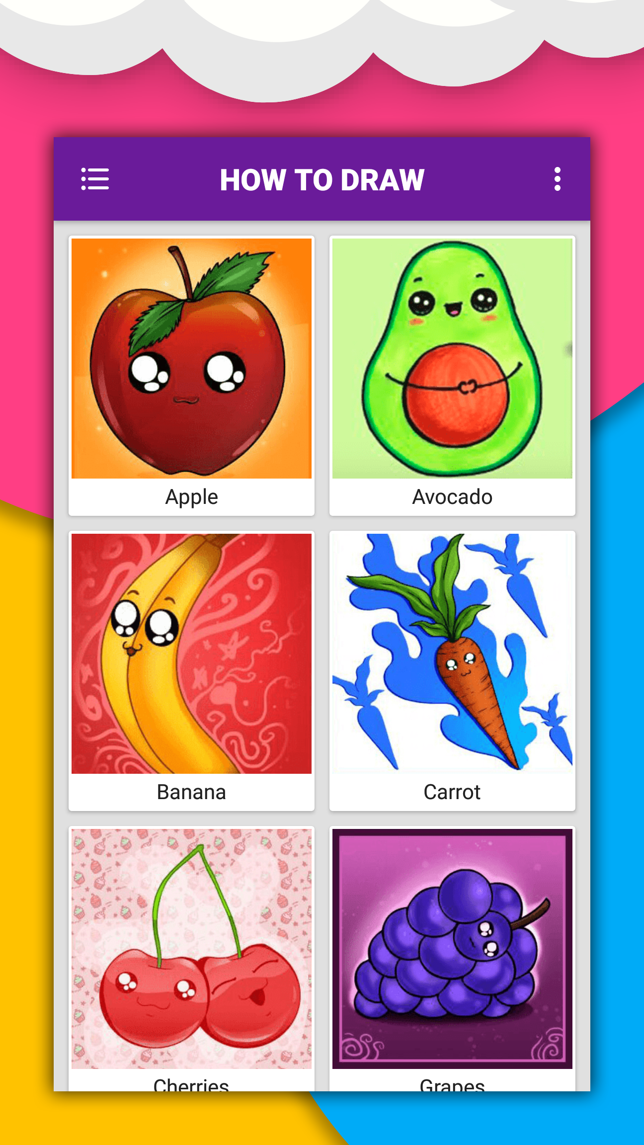 اسکرین شات 4 برنامه How to draw cute food by steps