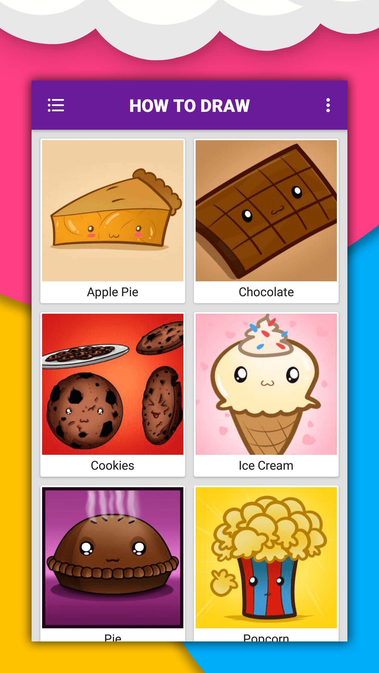 اسکرین شات 2 برنامه How to draw cute food by steps