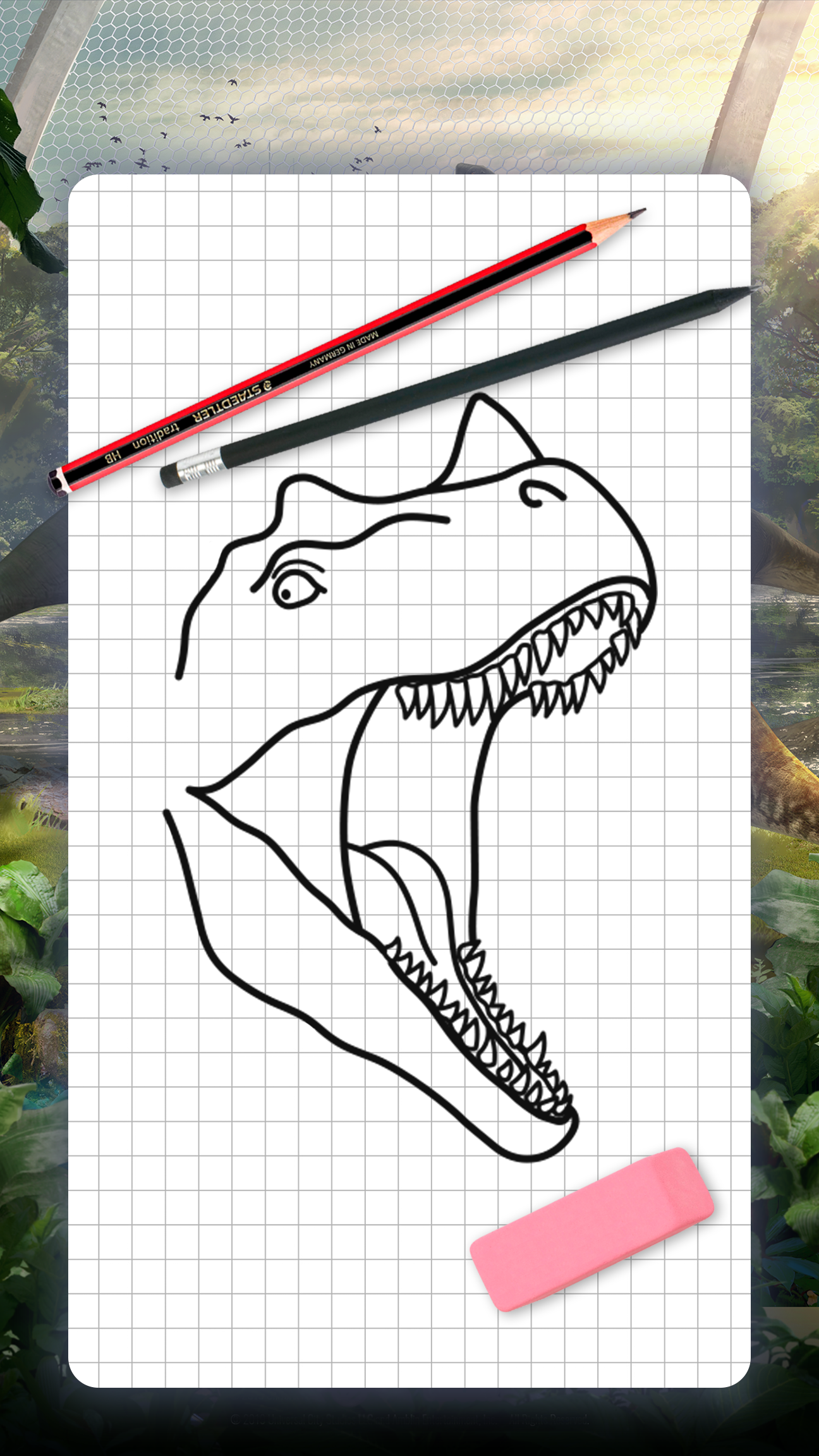 اسکرین شات 1 برنامه How to draw dinosaurs by steps