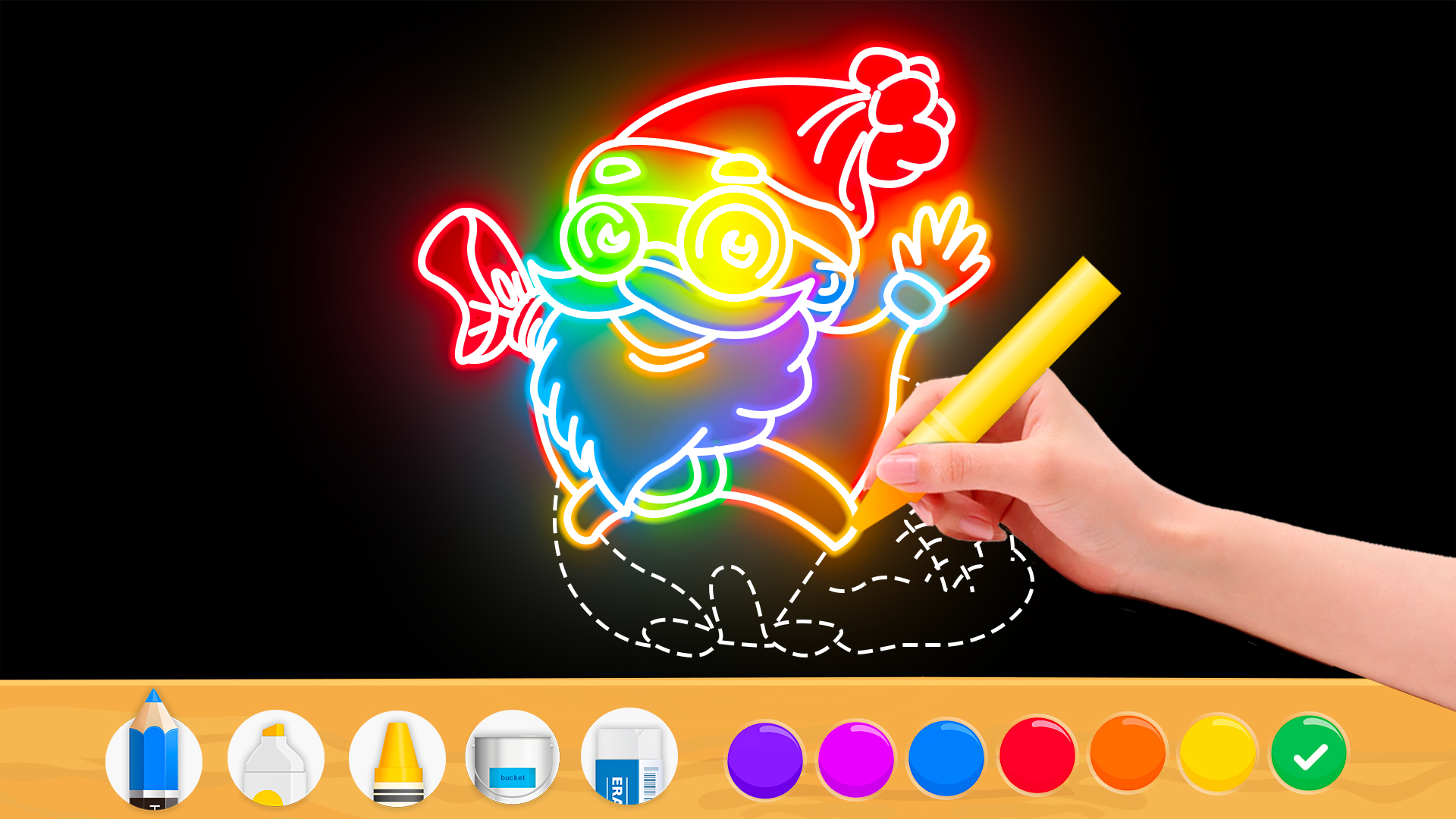 اسکرین شات 6 برنامه Draw Glow Christmas