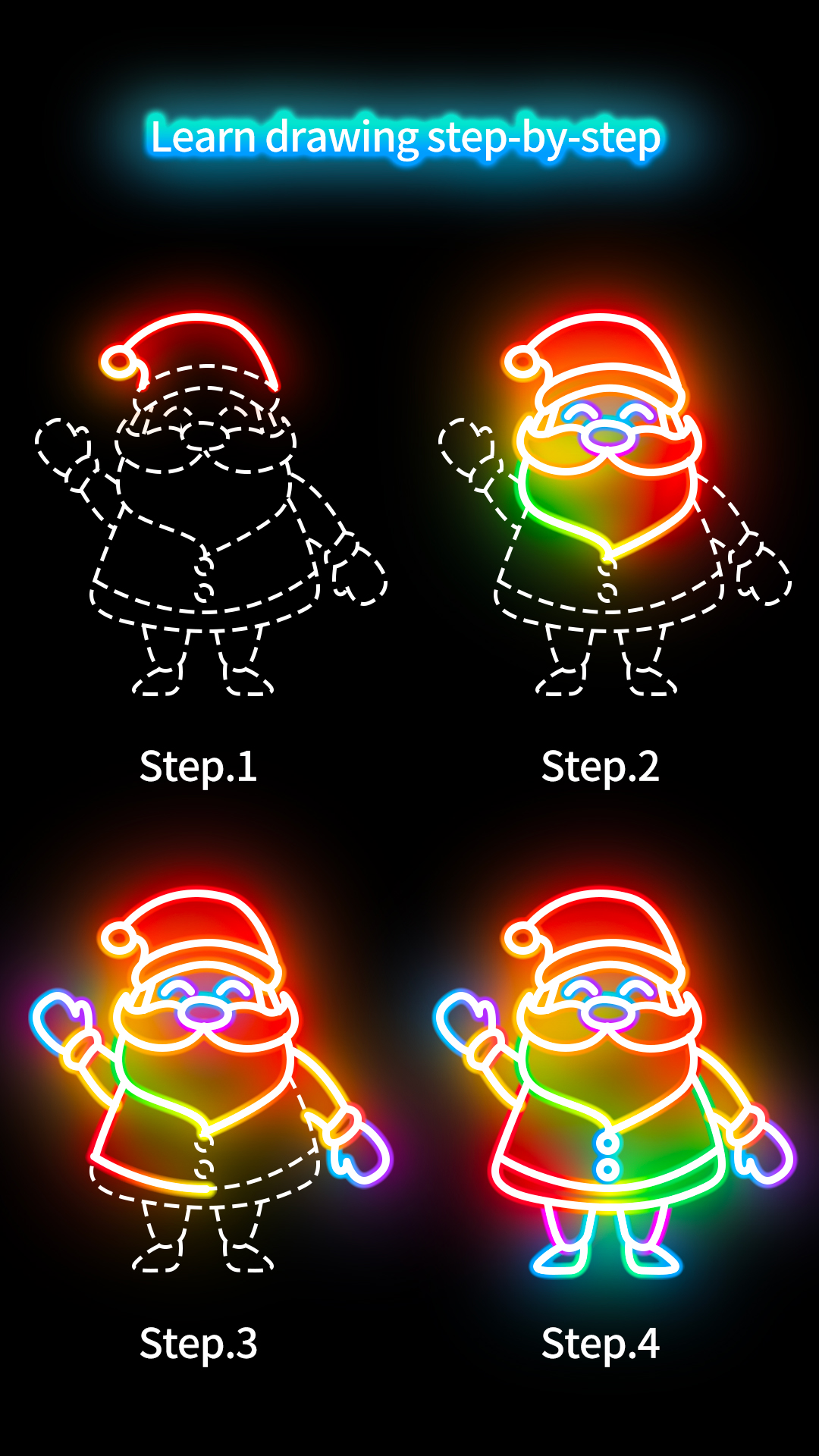 اسکرین شات 3 برنامه Draw Glow Christmas