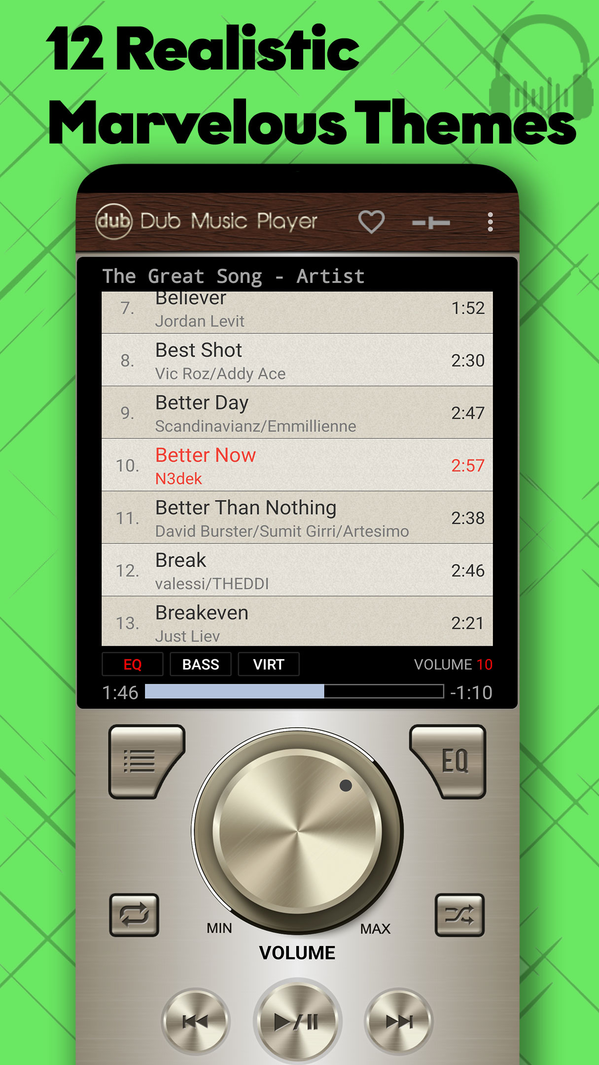 اسکرین شات 2 برنامه Dub Music Player - Mp3 Player