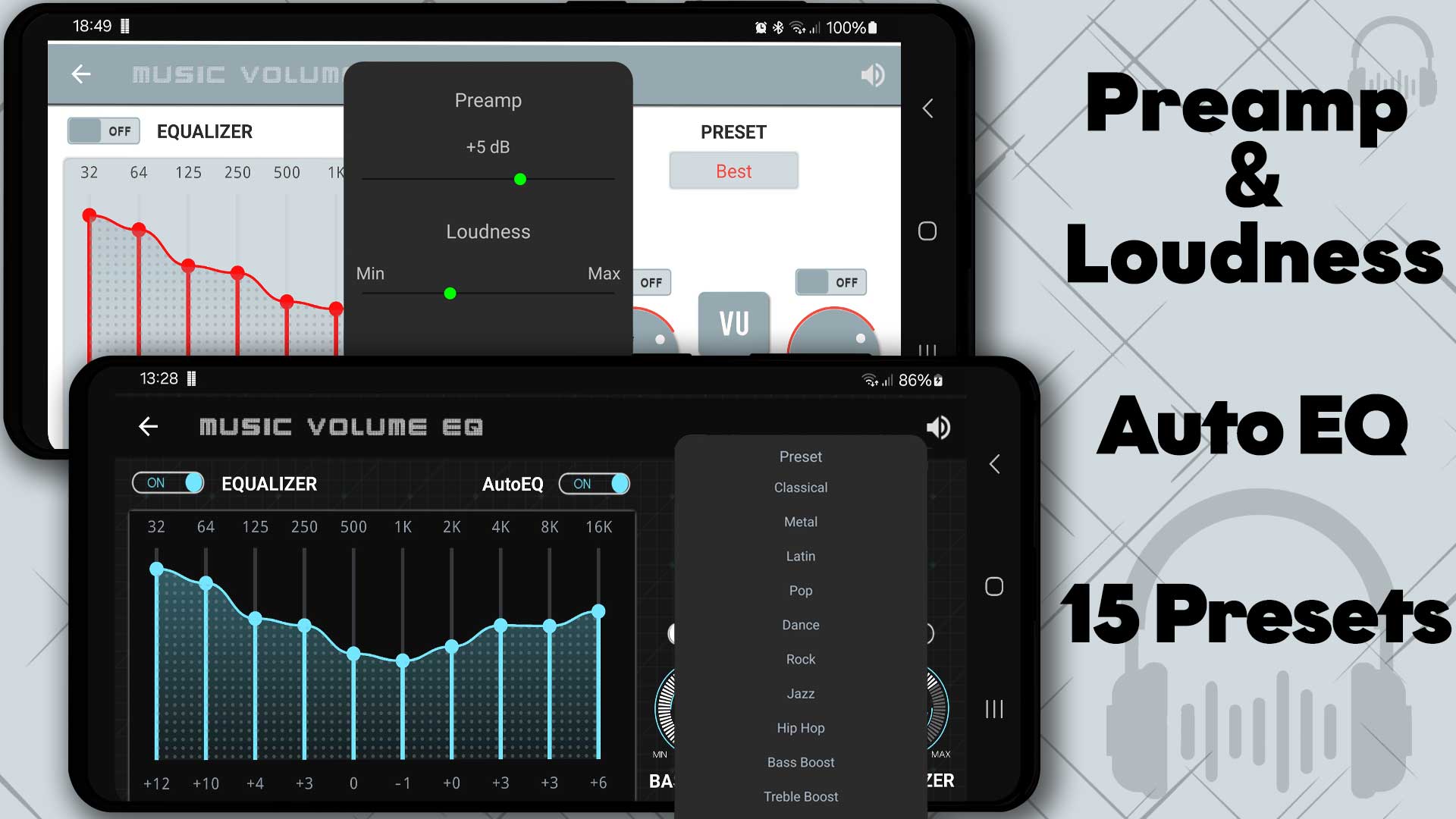 اسکرین شات 3 برنامه Music Volume EQ - Equalizer