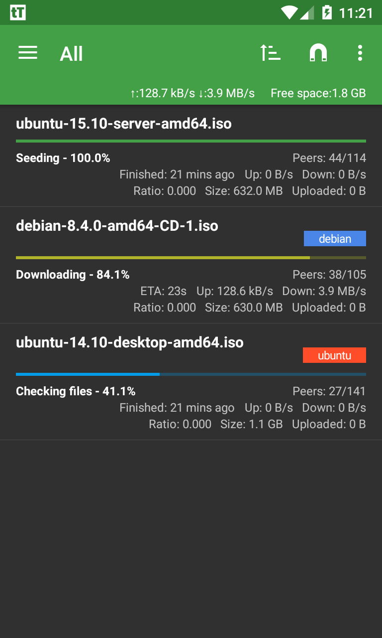 اسکرین شات 2 برنامه tTorrent Lite - Torrent Client