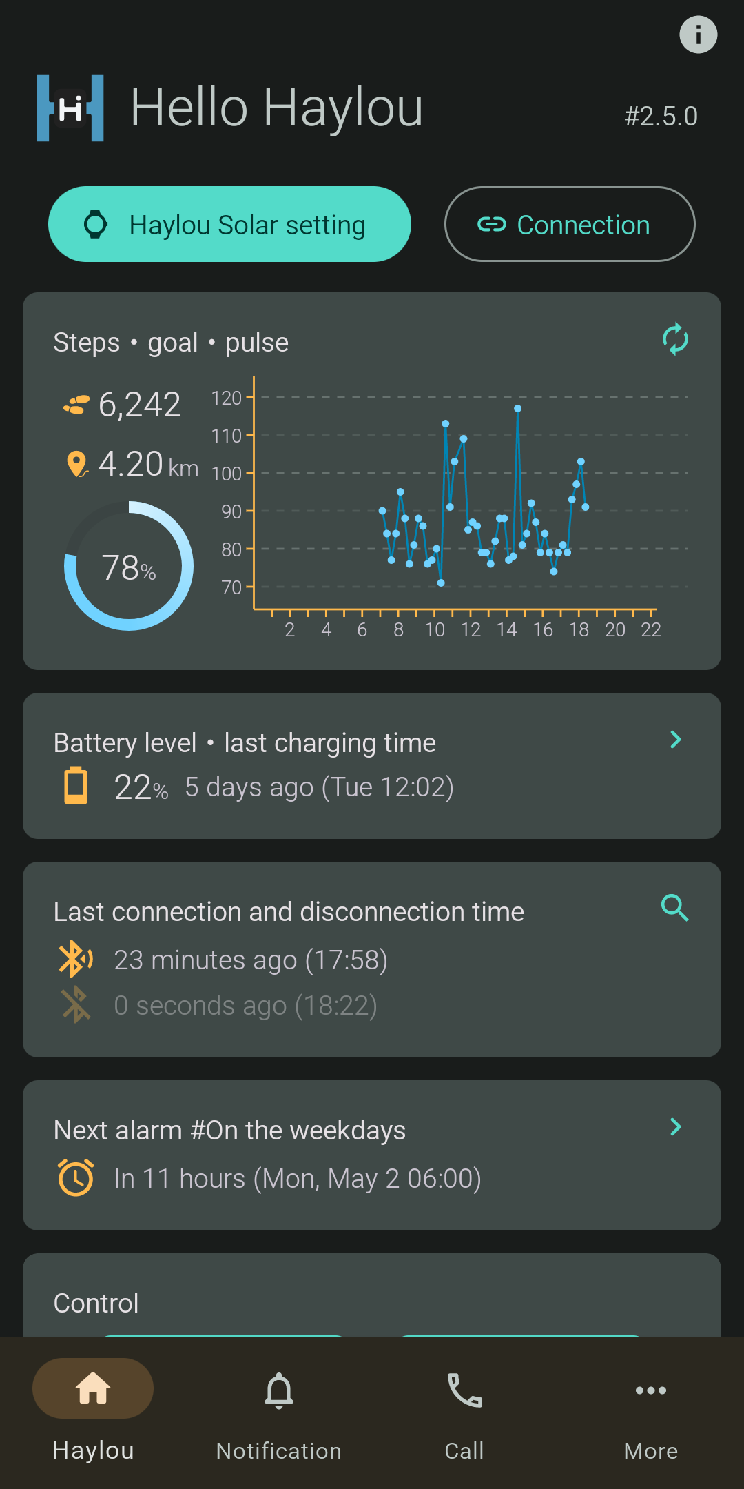 اسکرین شات 1 برنامه Hello Haylou Watch App