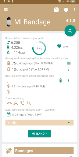 اسکرین شات برنامه Mi Bandage for Mi Band and Amazfit 1