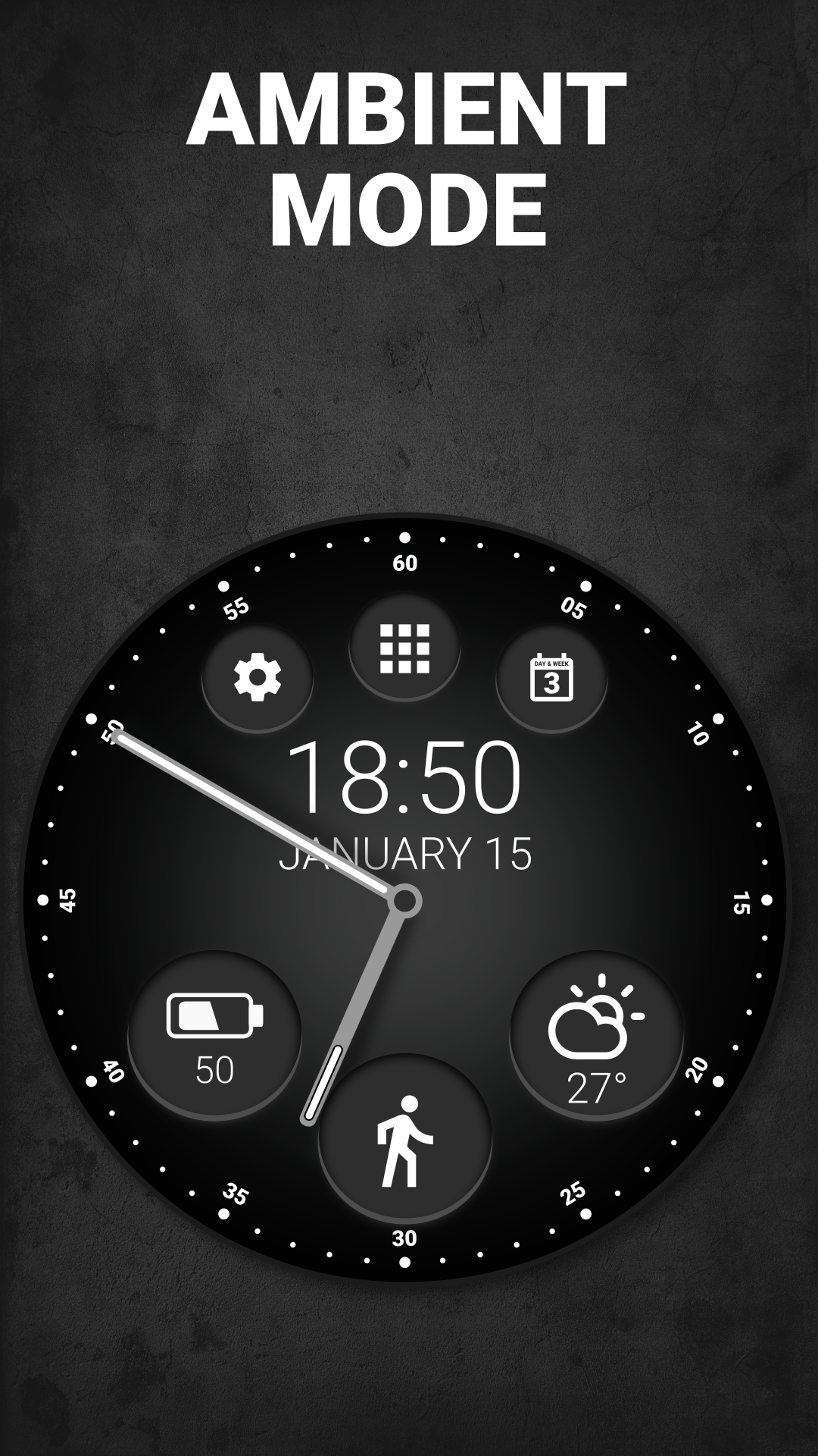 اسکرین شات 6 برنامه Black Classic Watch Face