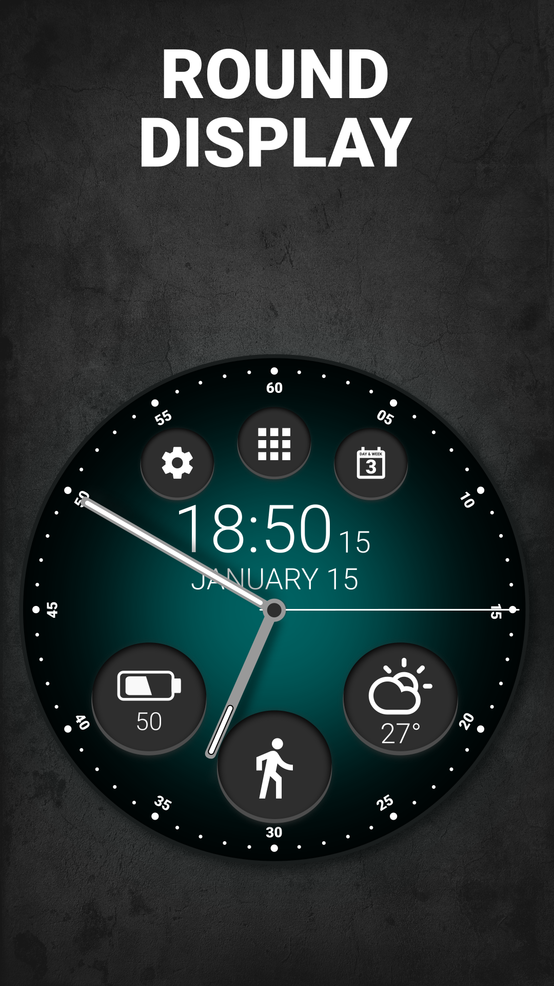 اسکرین شات 5 برنامه Black Classic Watch Face