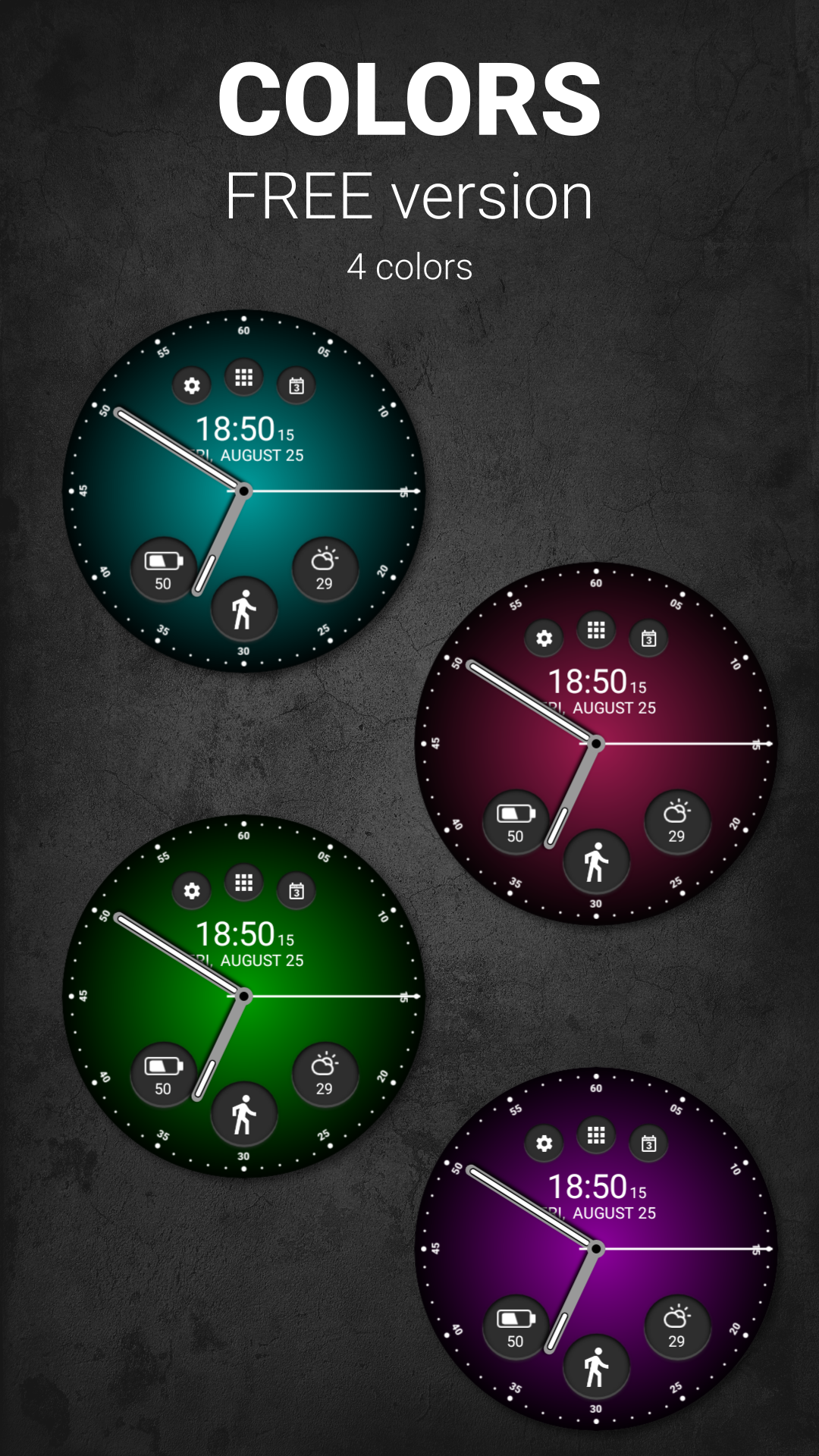 اسکرین شات 3 برنامه Black Classic Watch Face