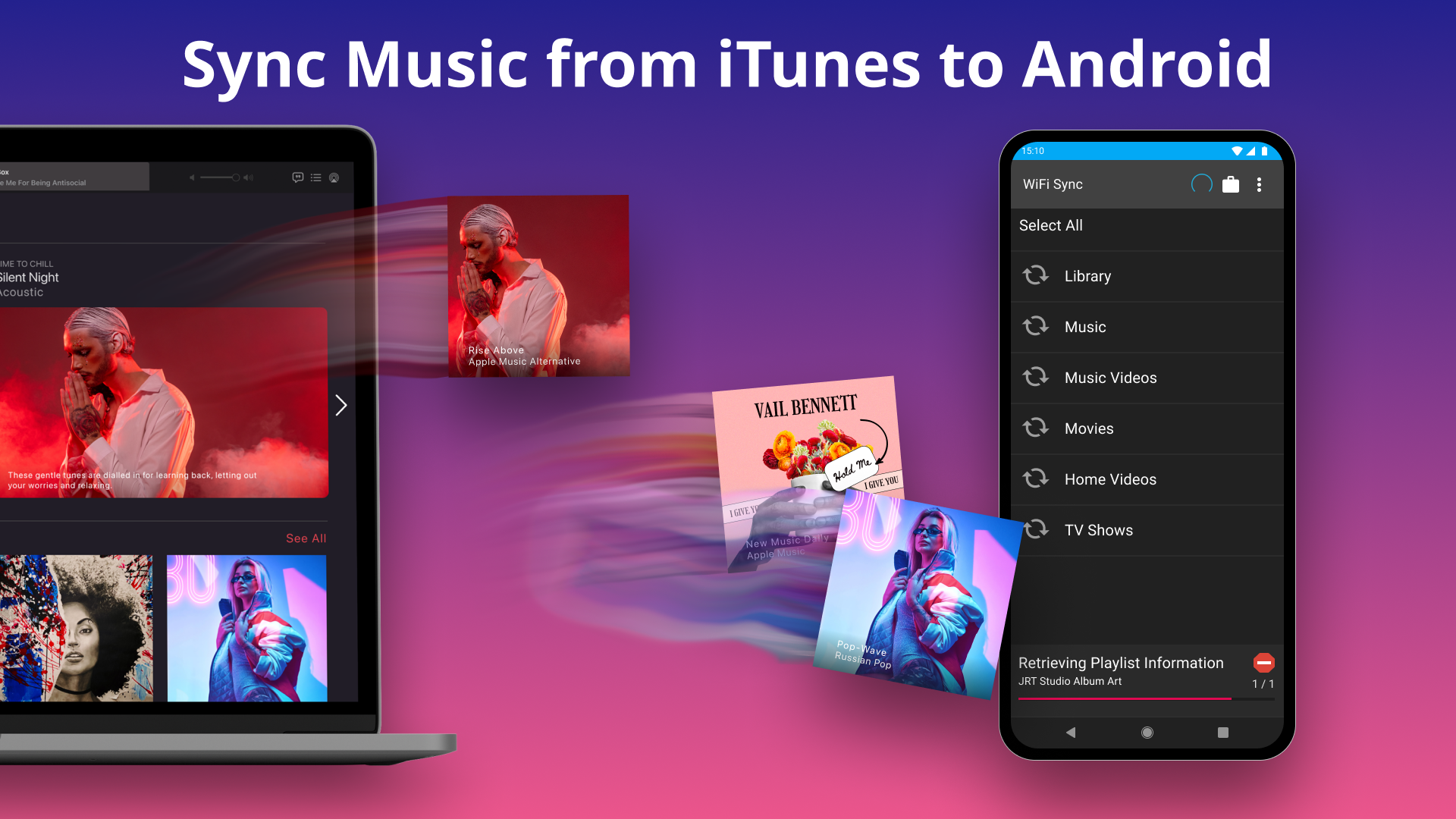 اسکرین شات 1 برنامه iSyncr: iTunes to Android