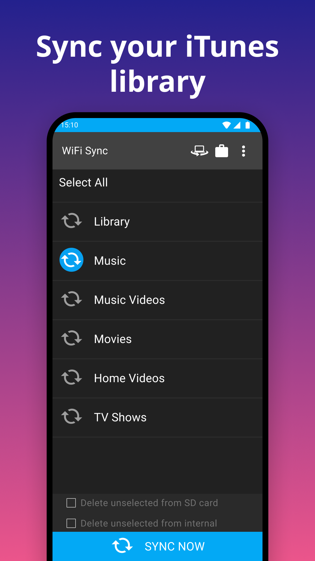 اسکرین شات 4 برنامه iSyncr: iTunes to Android