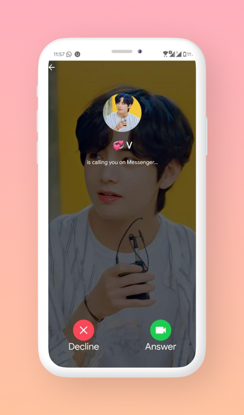 اسکرین شات 2 برنامه V Call You - Fake BTS Call