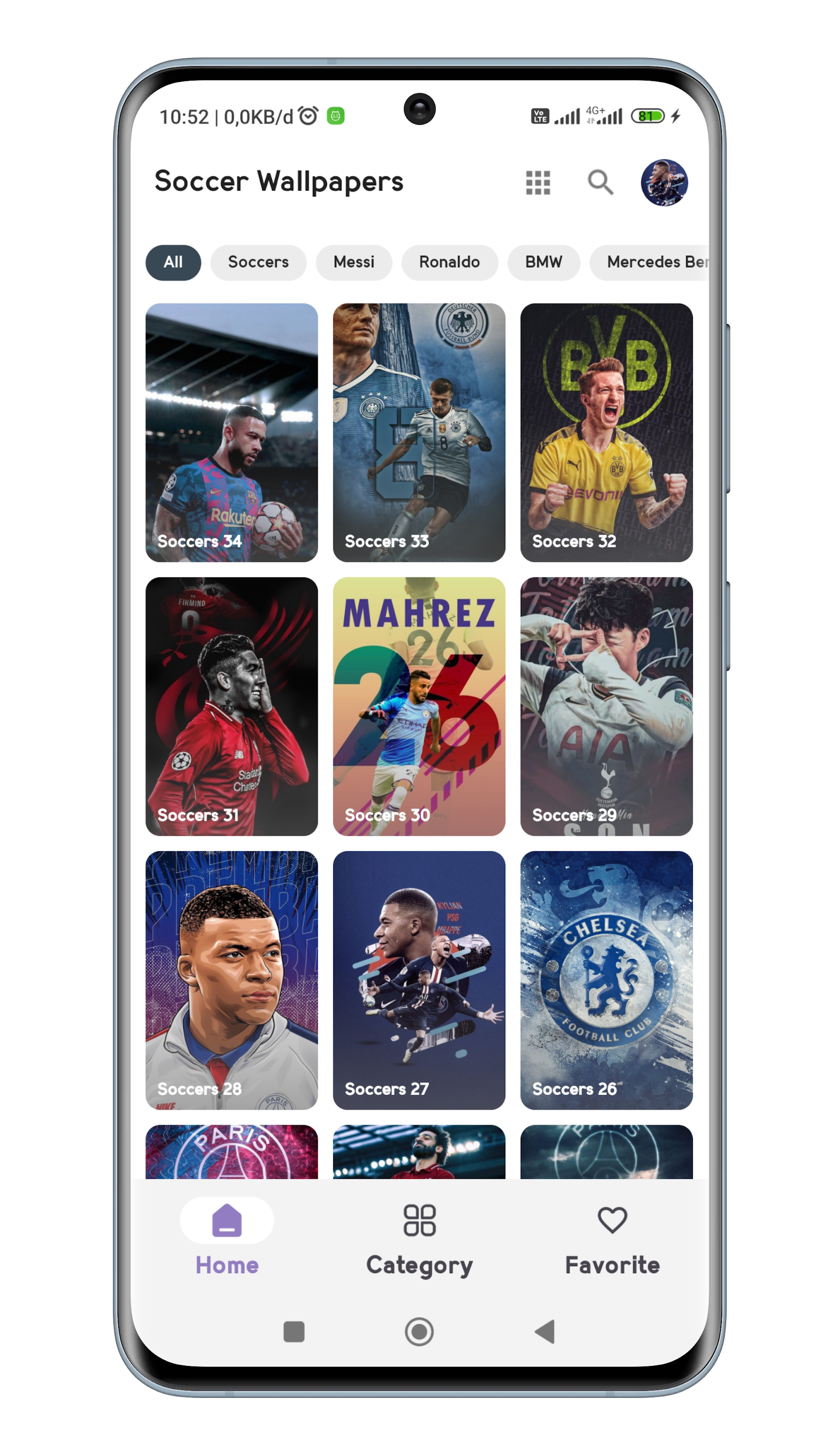 اسکرین شات 1 برنامه Soccer Wallpapers