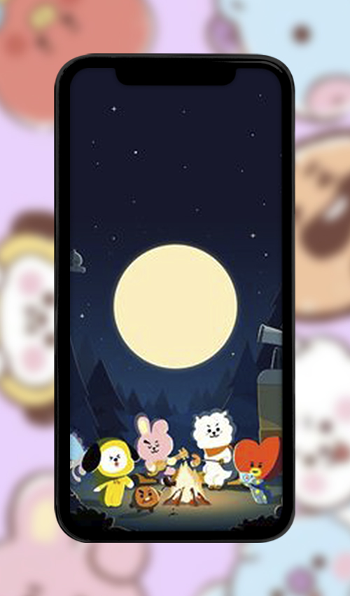 اسکرین شات 3 برنامه Cute BT21 Wallpaper Full HD