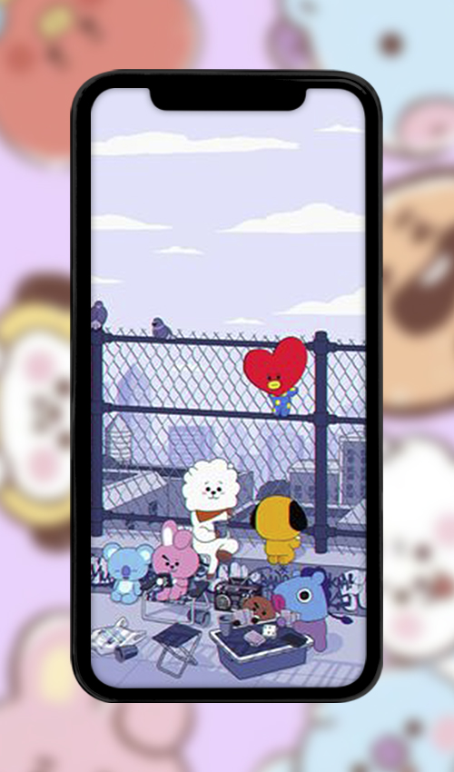 اسکرین شات 4 برنامه Cute BT21 Wallpaper Full HD