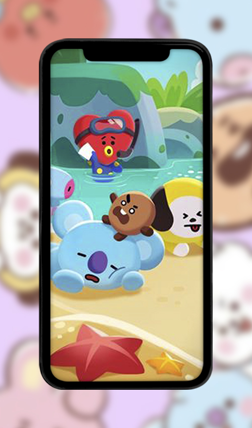 اسکرین شات 2 برنامه Cute BT21 Wallpaper Full HD