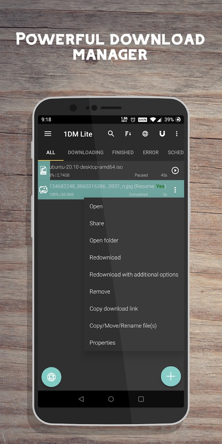 اسکرین شات 5 برنامه 1DM Lite: Video, Torrent Download manager